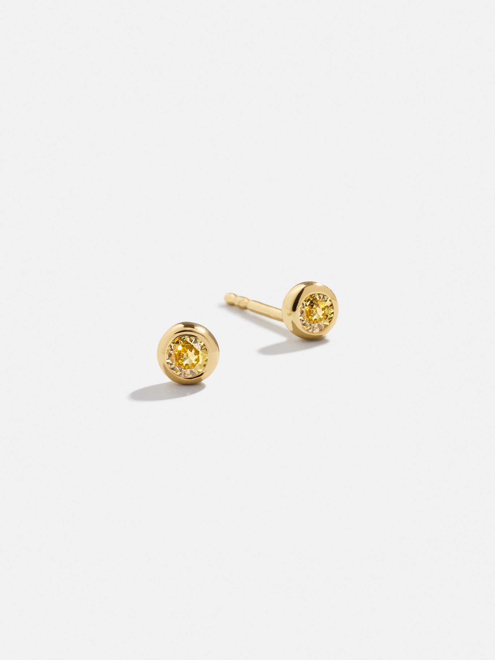 18K Gold Birthstone Stud Earrings - Topaz-Blues Comming