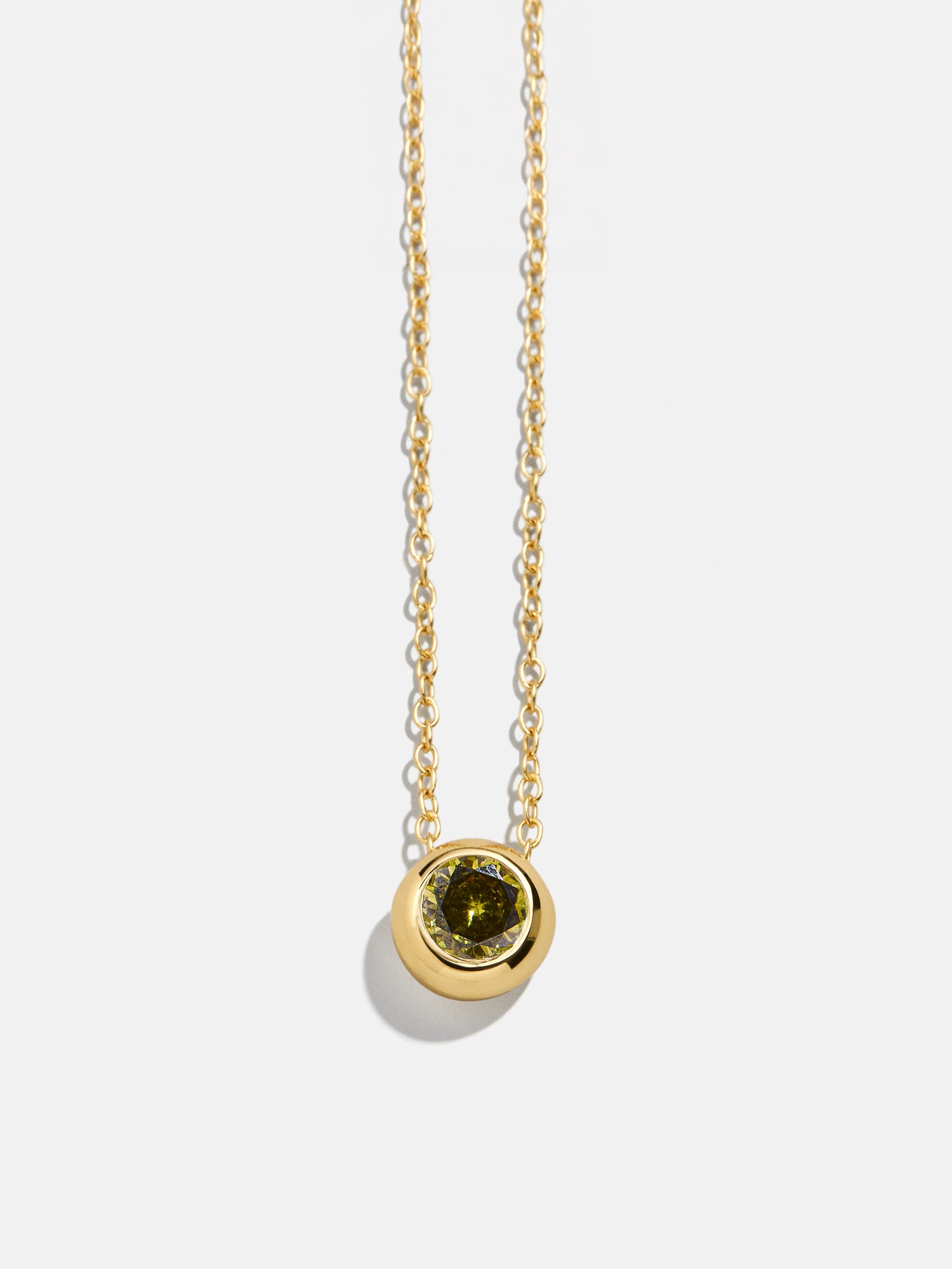 18K Gold Birthstone Pendant Necklace - Peridot-Blues Comming