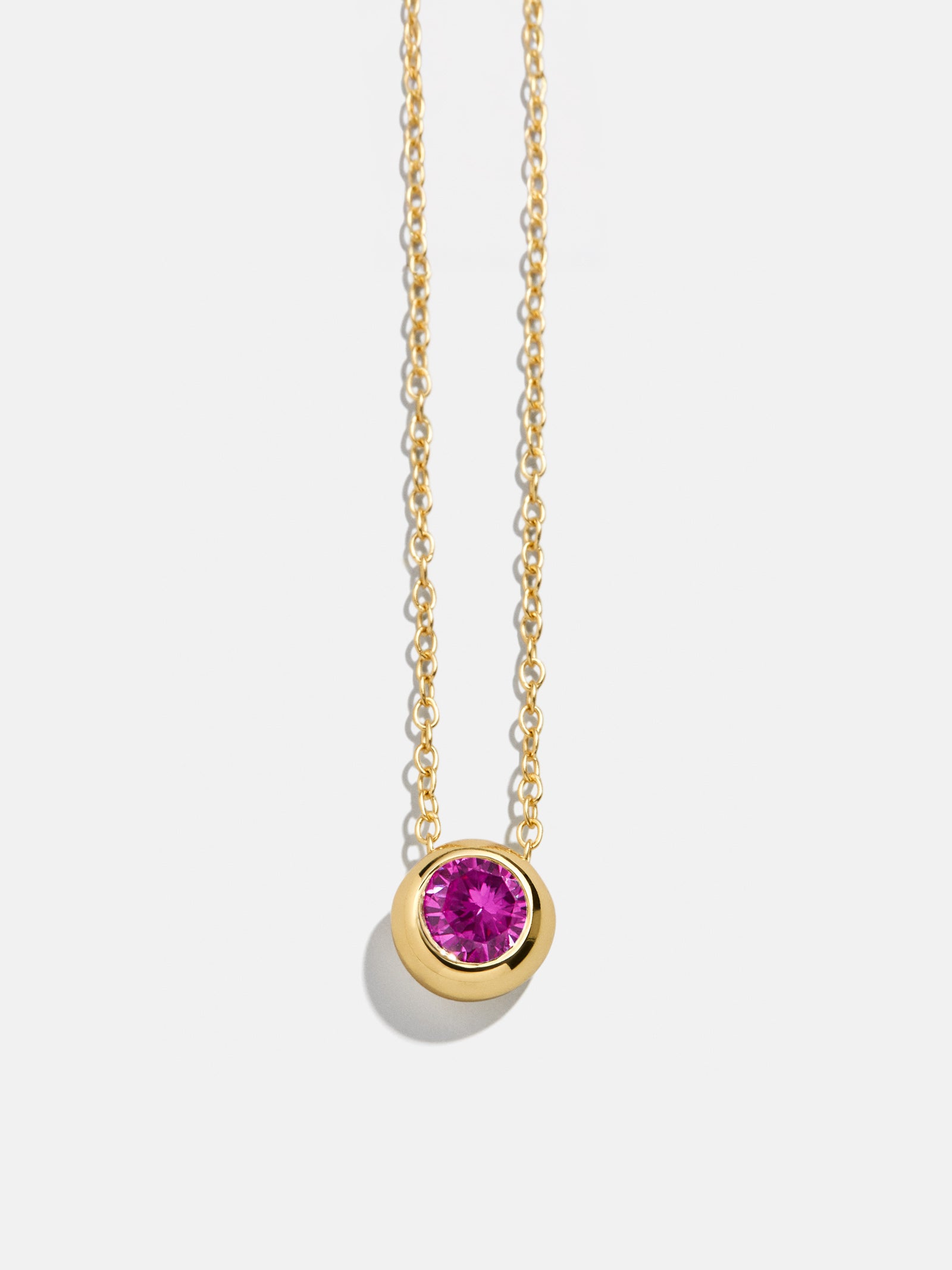 18K Gold Birthstone Pendant Necklace - Rose-Blues Comming