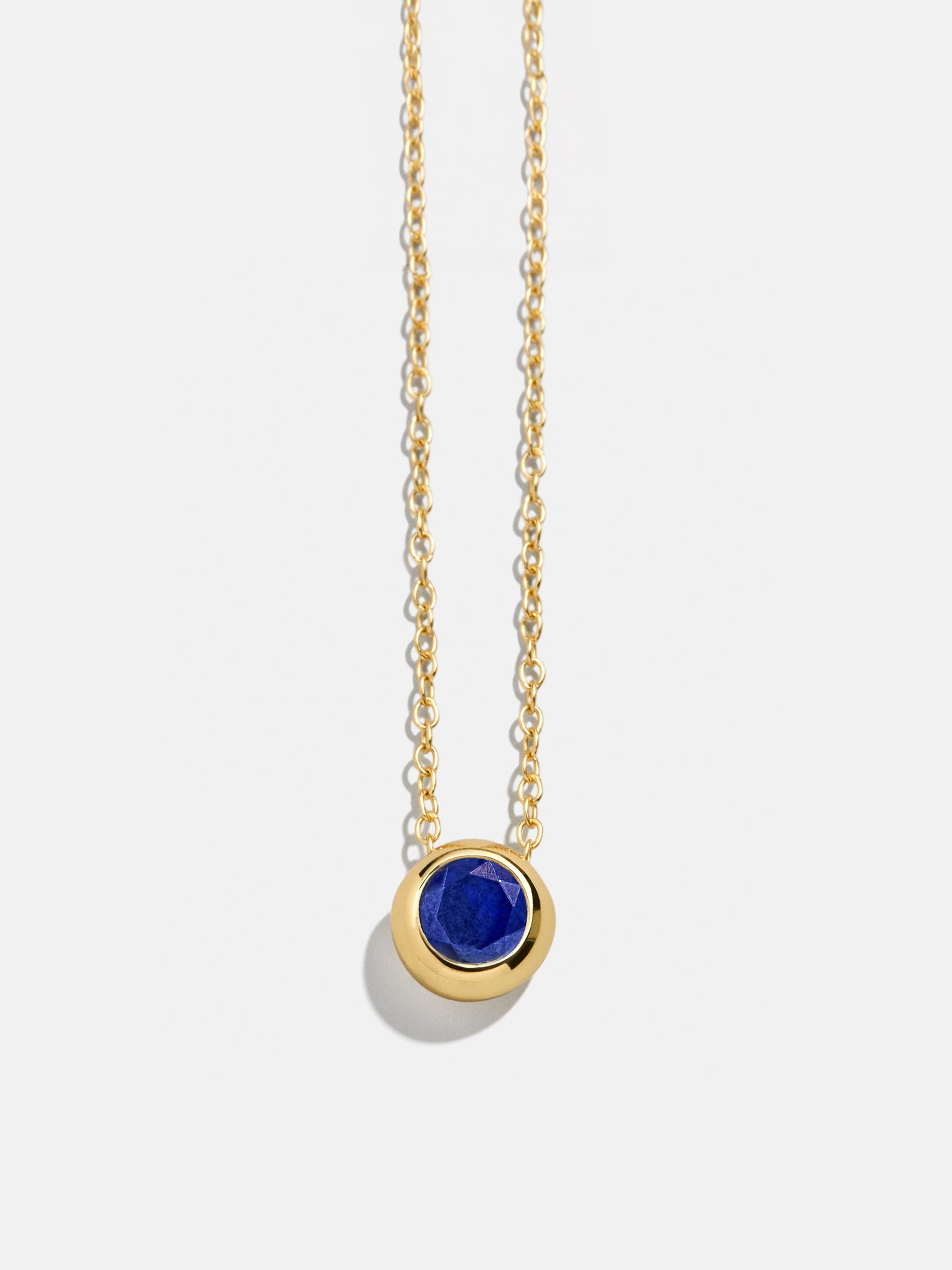 18K Gold Birthstone Pendant Necklace - Sapphire-Blues Comming