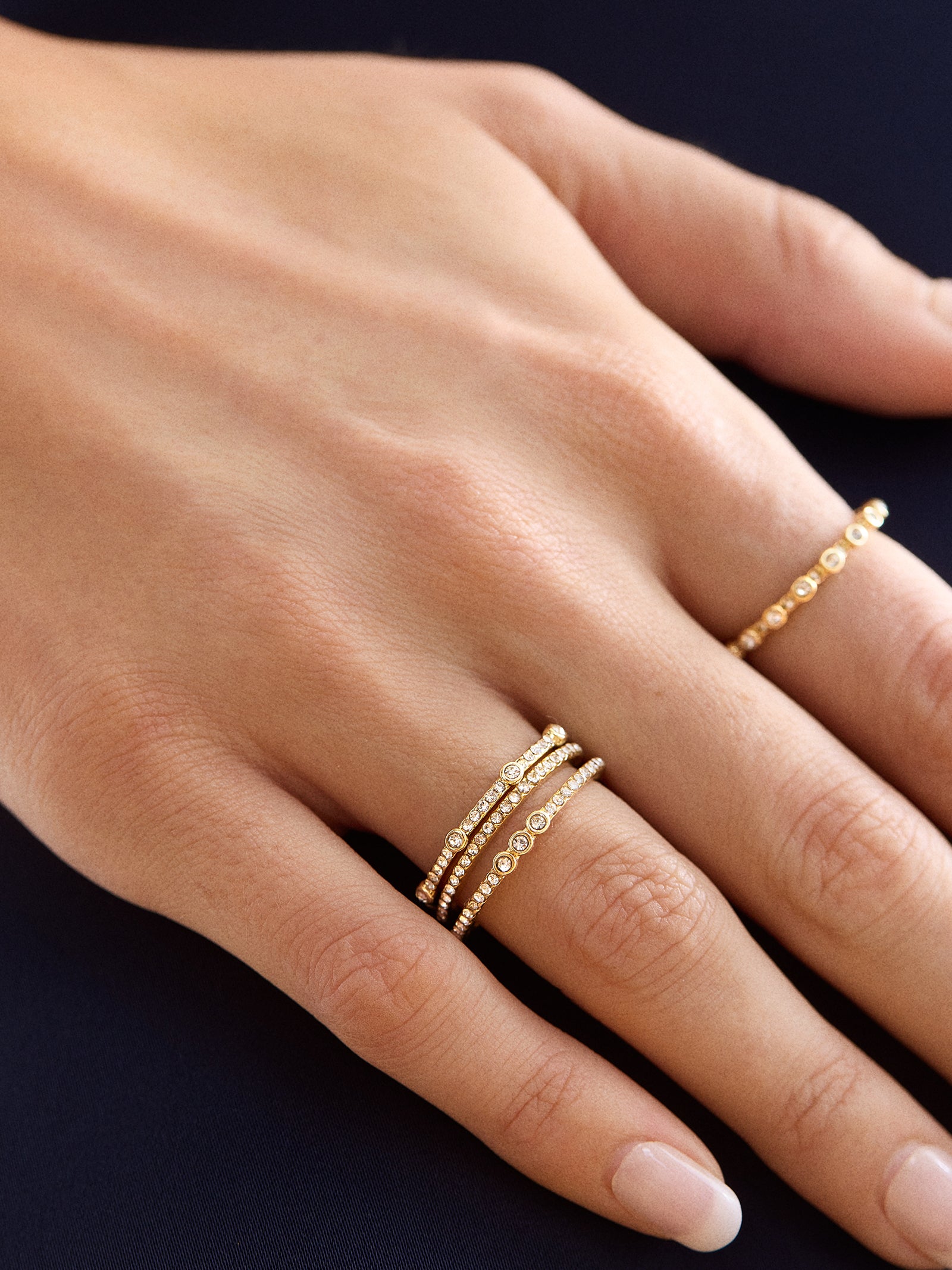 Maggie Ring Set - Gold/Pavé-Blues Comming