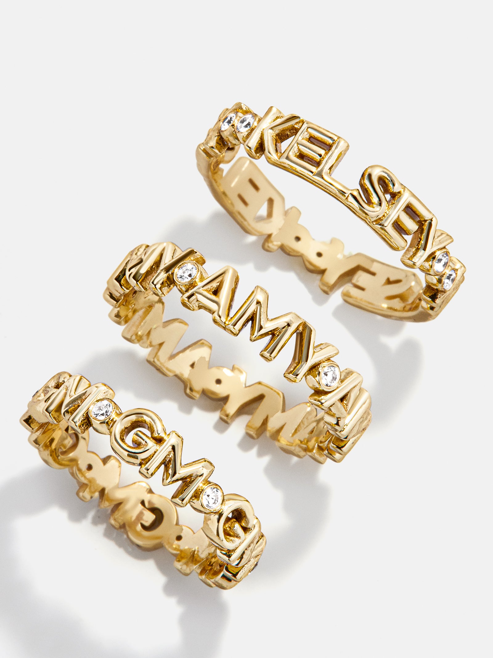 18K Gold Custom Nameplate Ring - 18K Gold. Pavé Cubic Zirconia Stones-Blues Comming