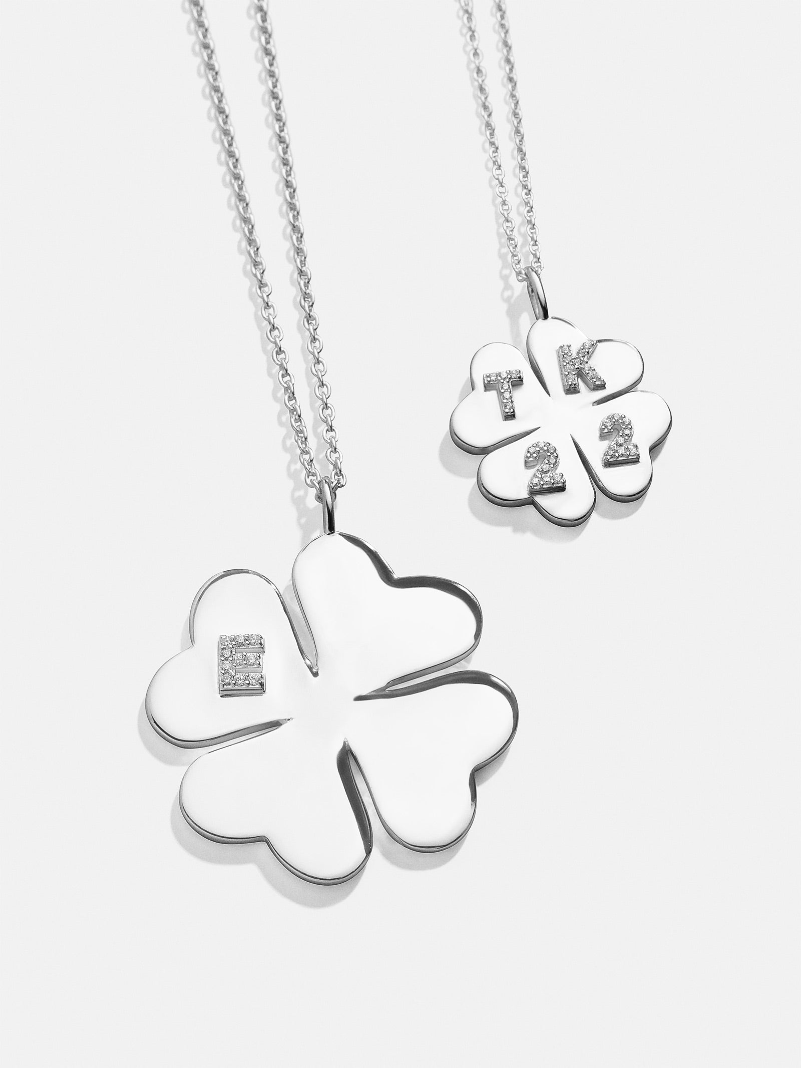Clover Sterling Silver Custom Pendant Necklace - Sterling Silver-Blues Comming