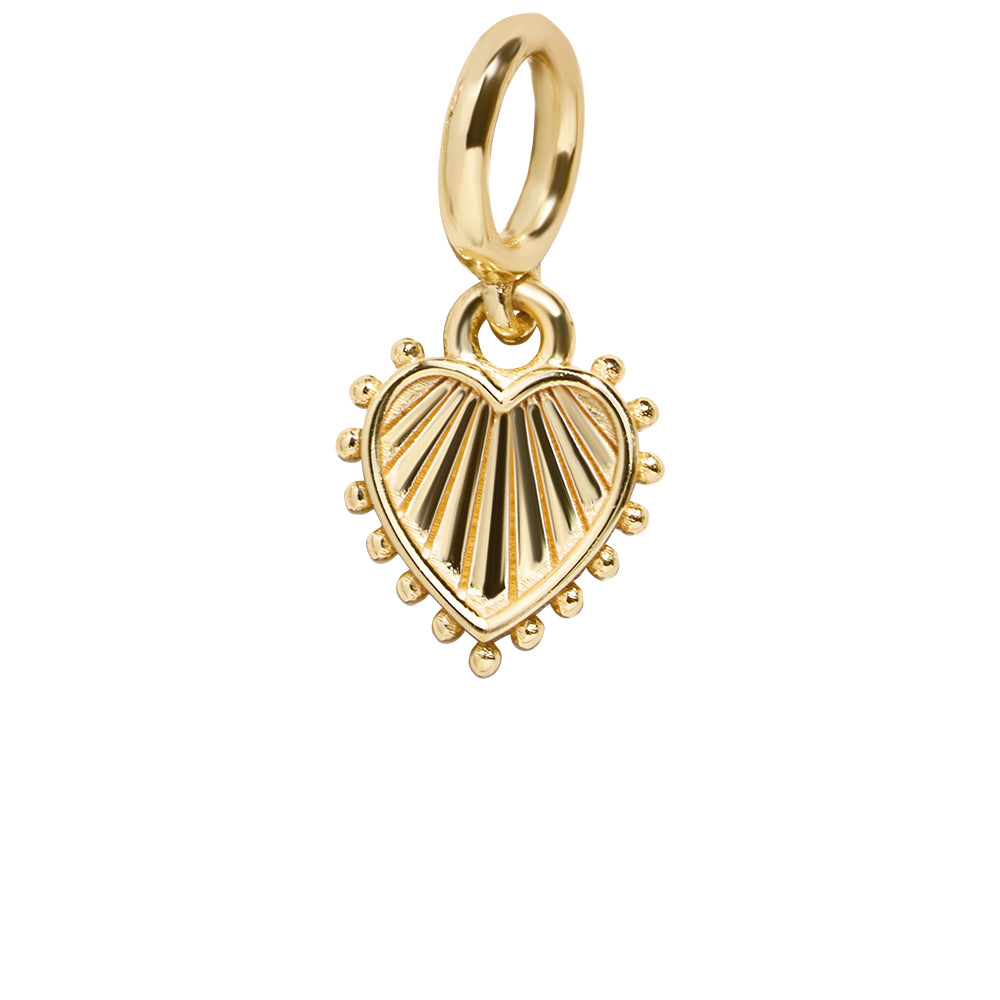 Heart Cluster Charm - Gold-Blues Comming