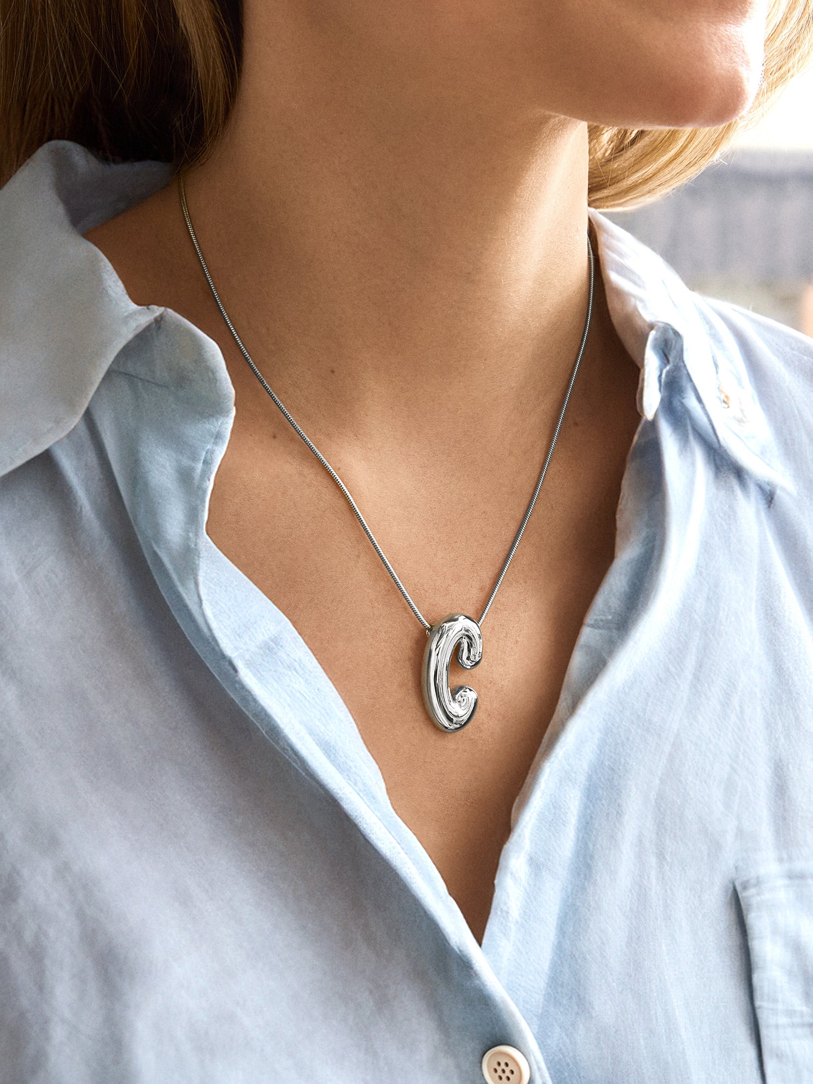 Bubble Initial Necklace-Blues Comming