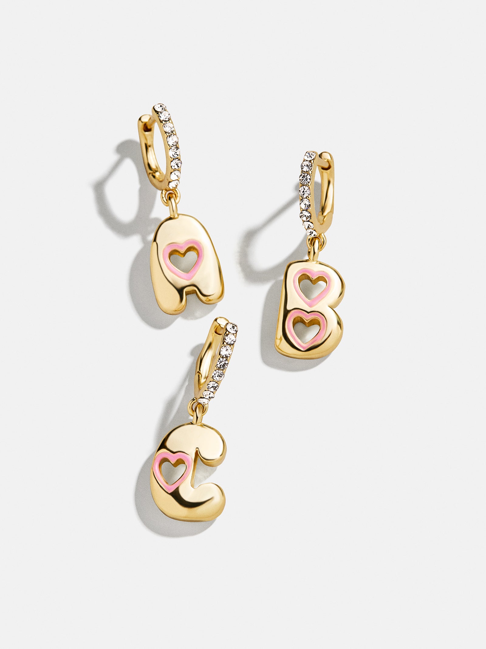 Kids' Initial Earrings - Gold/Pink-Blues Comming