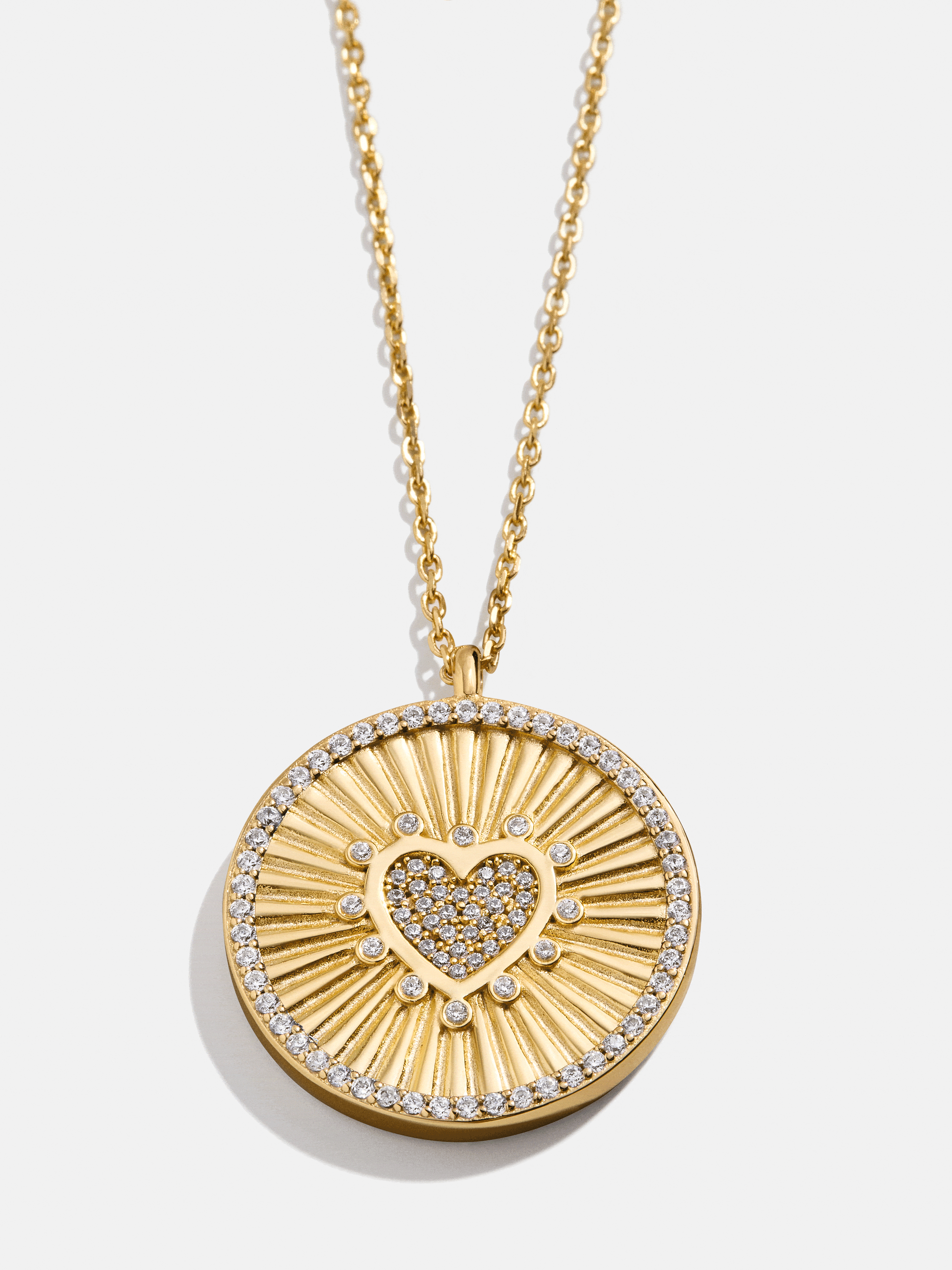 18K Gold Heart Reversible Pendant Necklace - Heart-Blues Comming