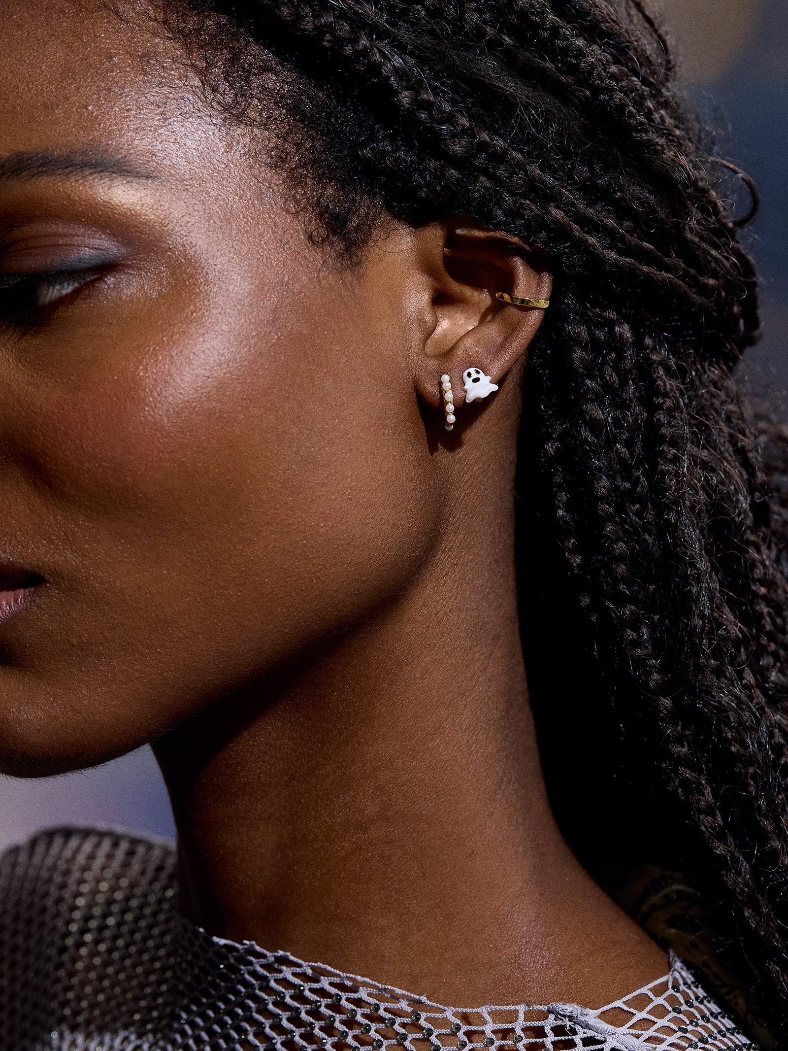 Glow-In-The-Dark Ghost Stud Earrings - Ghost-Blues Comming