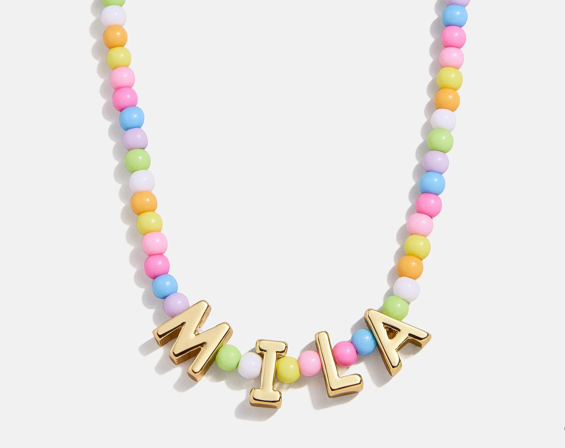 Bead Mine Kids' Custom Name Necklace - Light Multi-Blues Comming