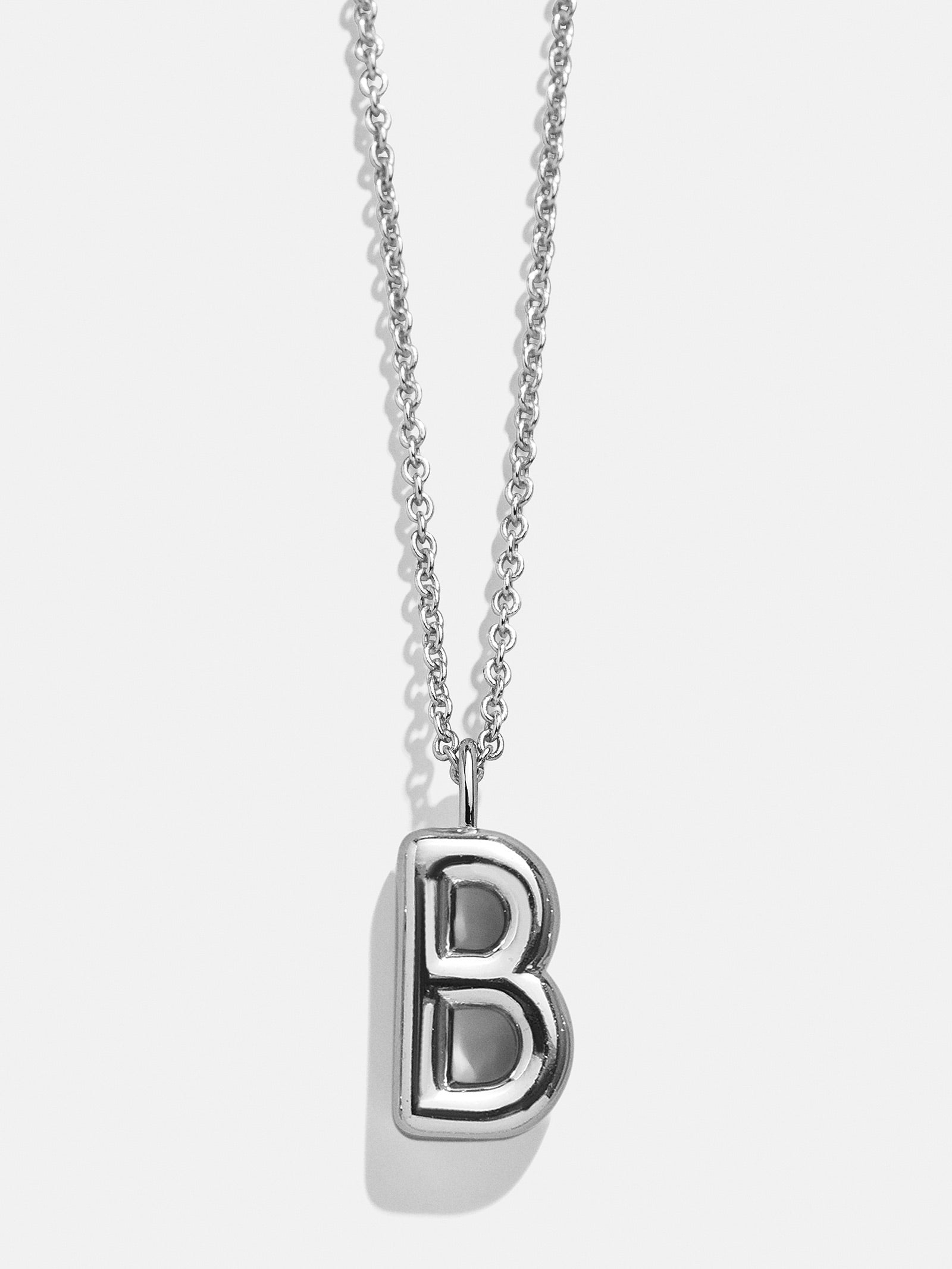 Classic Silver Initial Necklace - Silver-Blues Comming