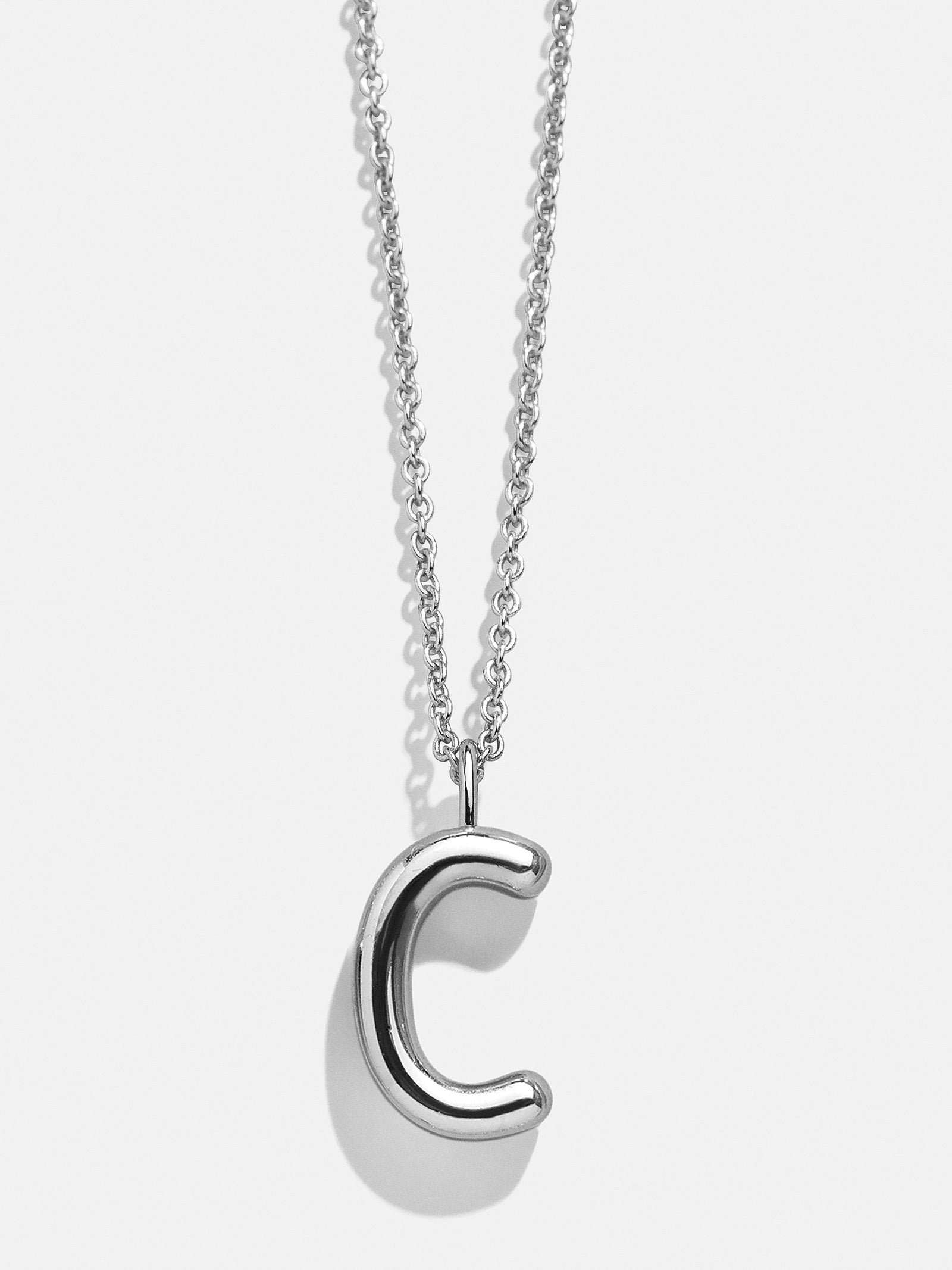 Classic Silver Initial Necklace - Silver-Blues Comming