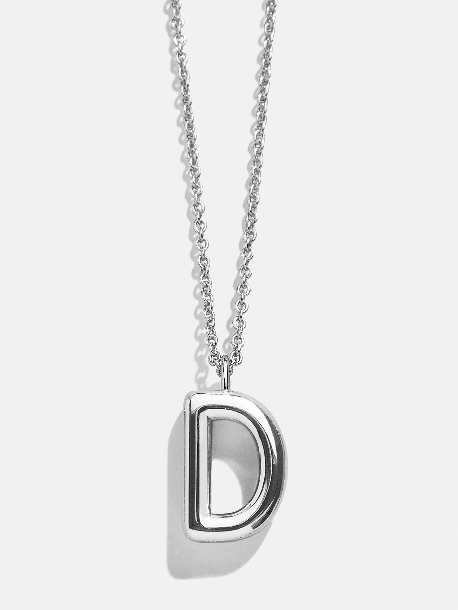 Classic Silver Initial Necklace - Silver-Blues Comming