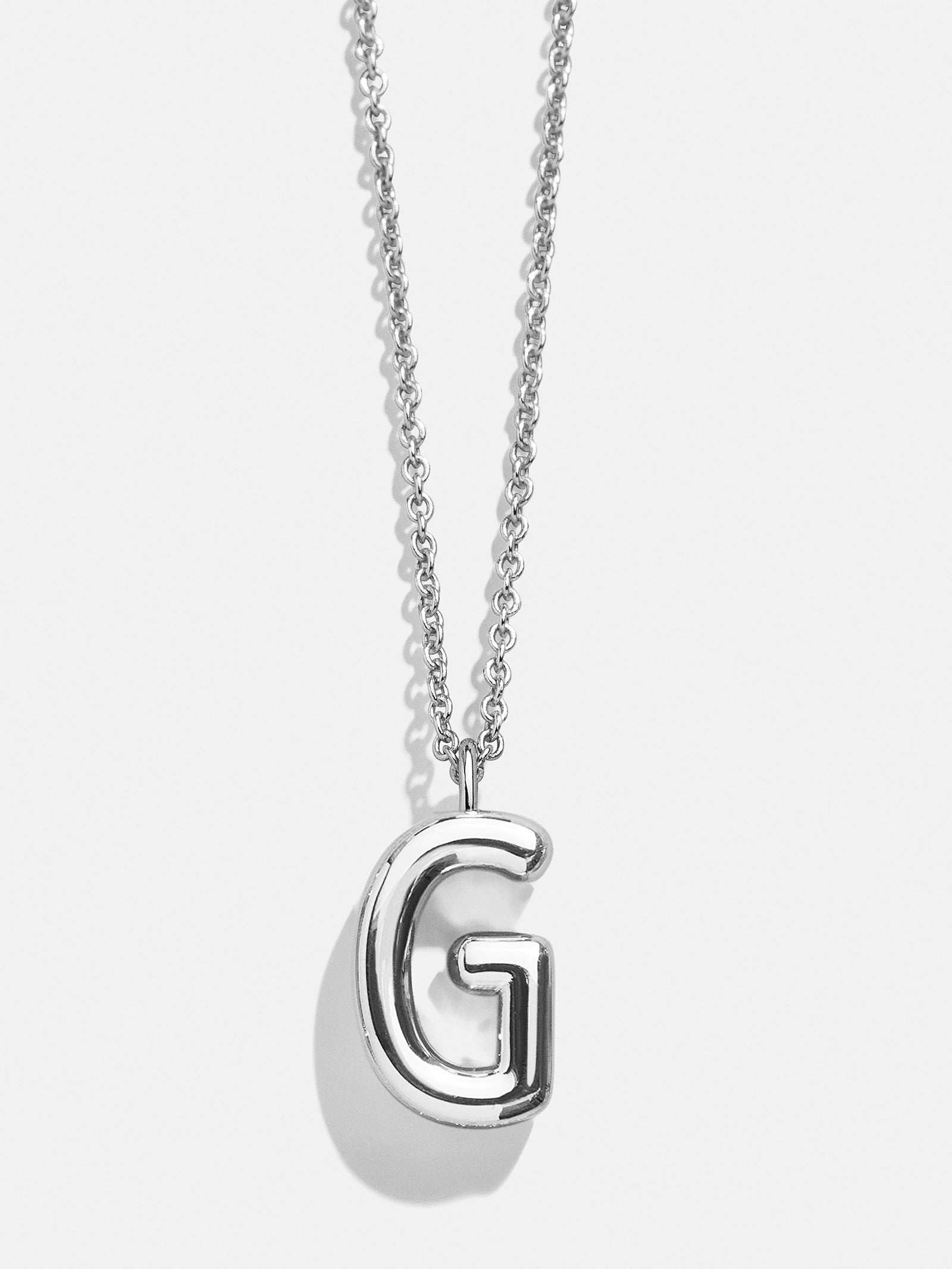 Classic Silver Initial Necklace - Silver-Blues Comming