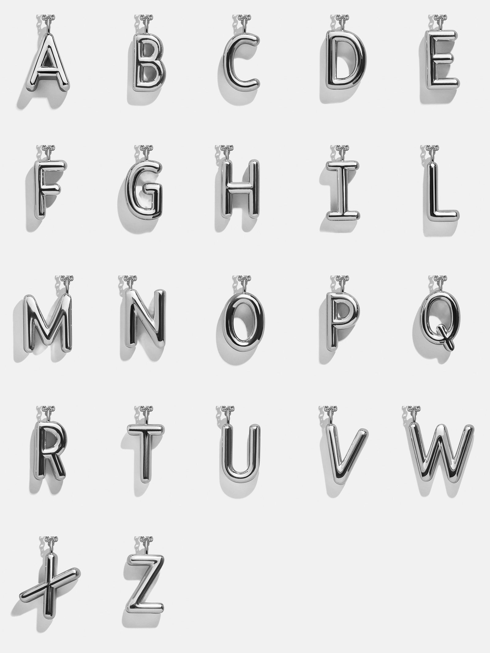 Classic Silver Initial Necklace - Silver-Blues Comming