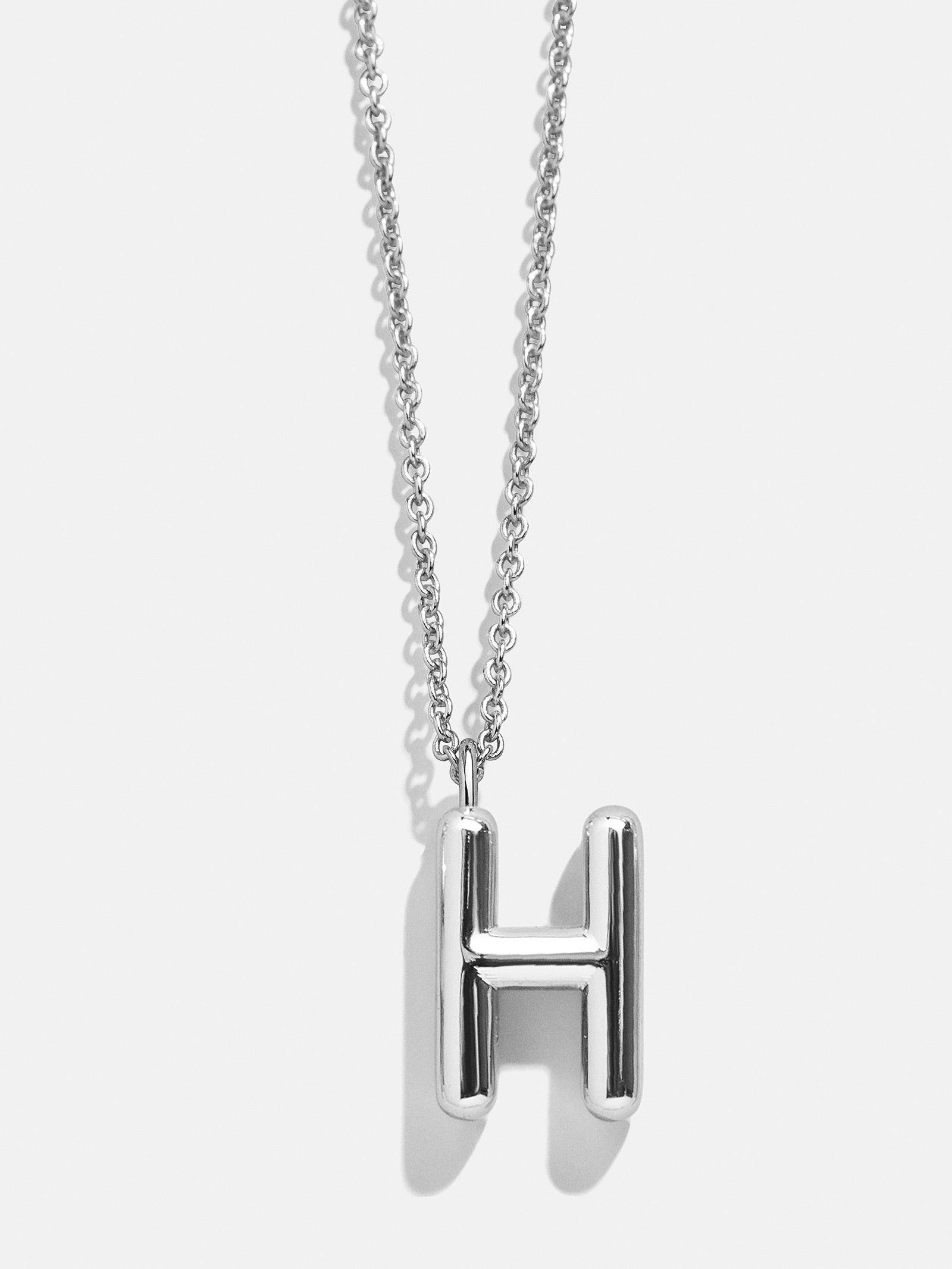Classic Silver Initial Necklace - Silver-Blues Comming