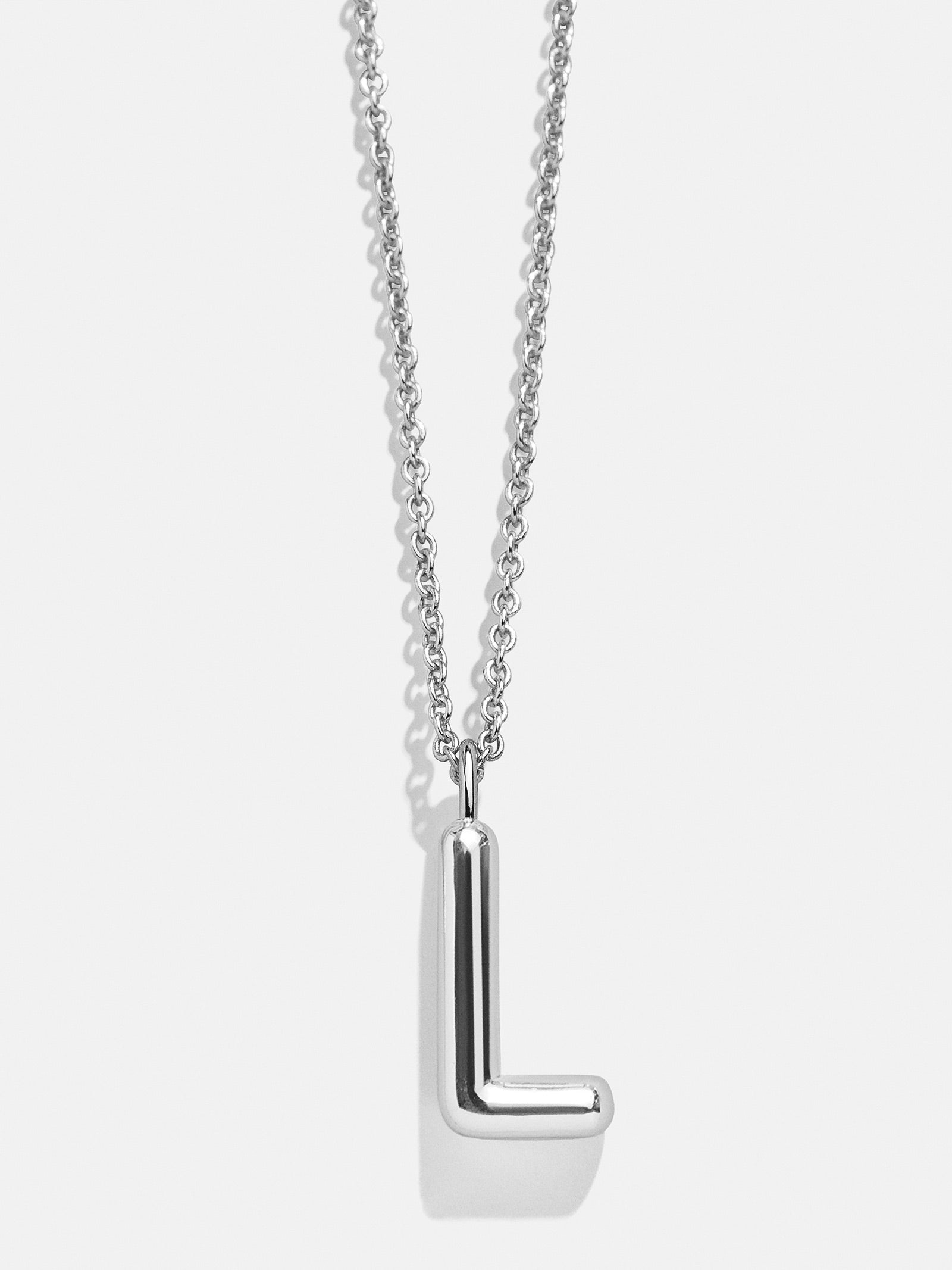 Classic Silver Initial Necklace - Silver-Blues Comming