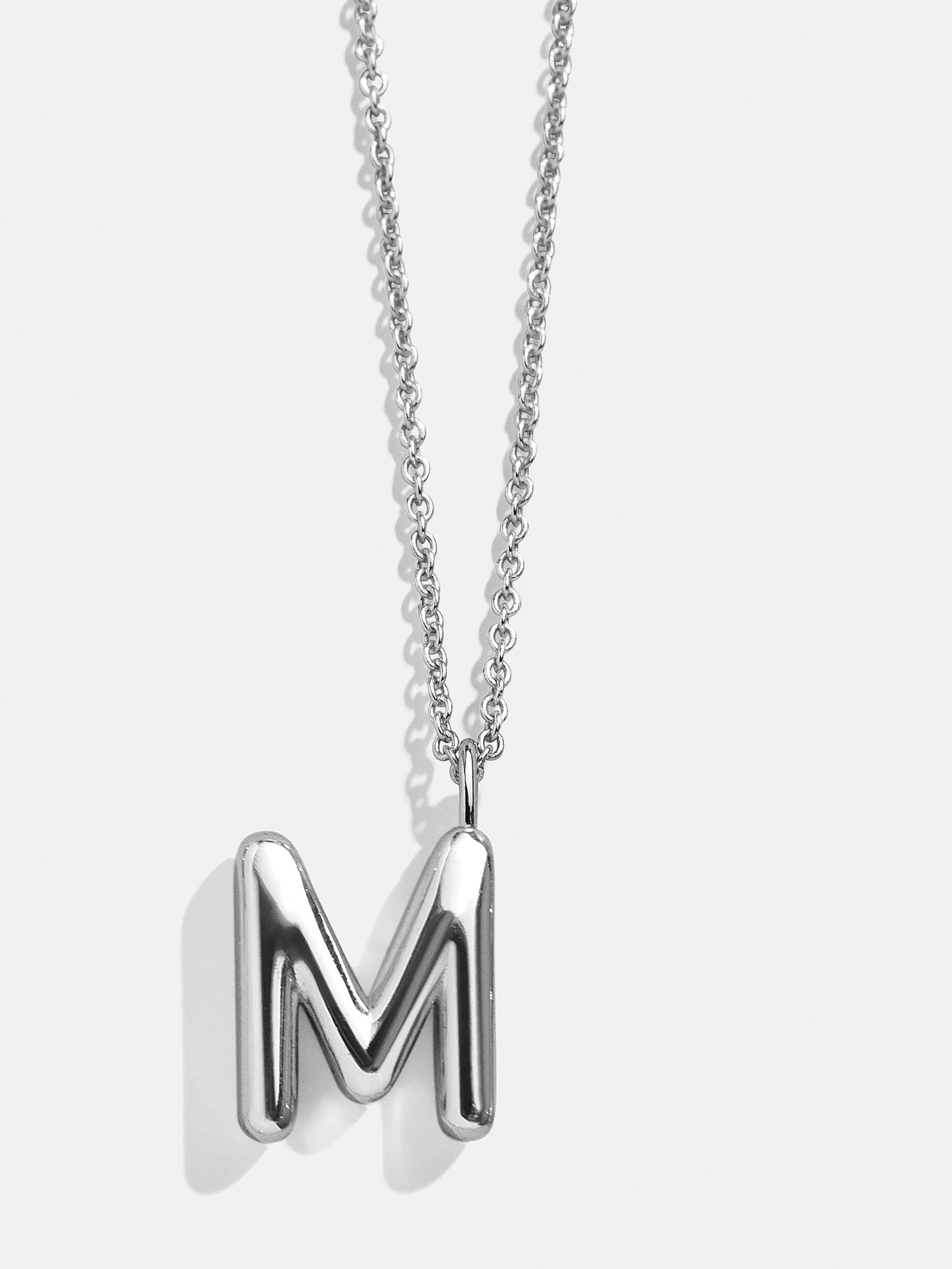 Classic Silver Initial Necklace - Silver-Blues Comming