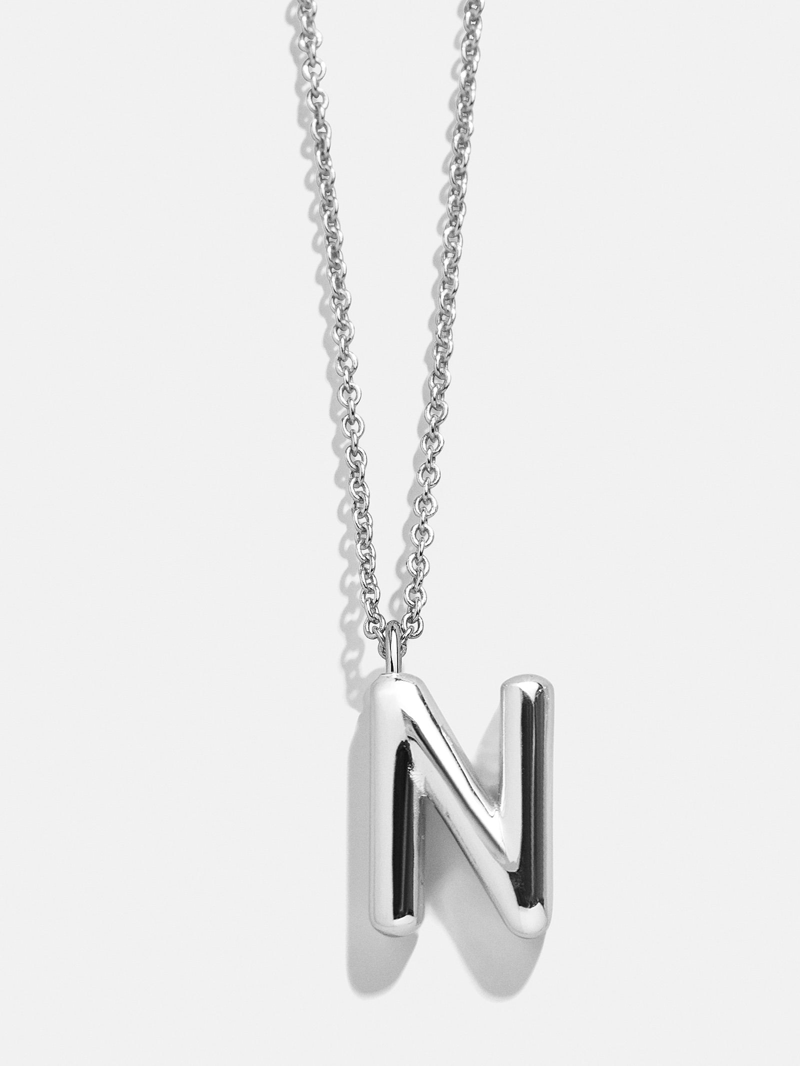 Classic Silver Initial Necklace - Silver-Blues Comming
