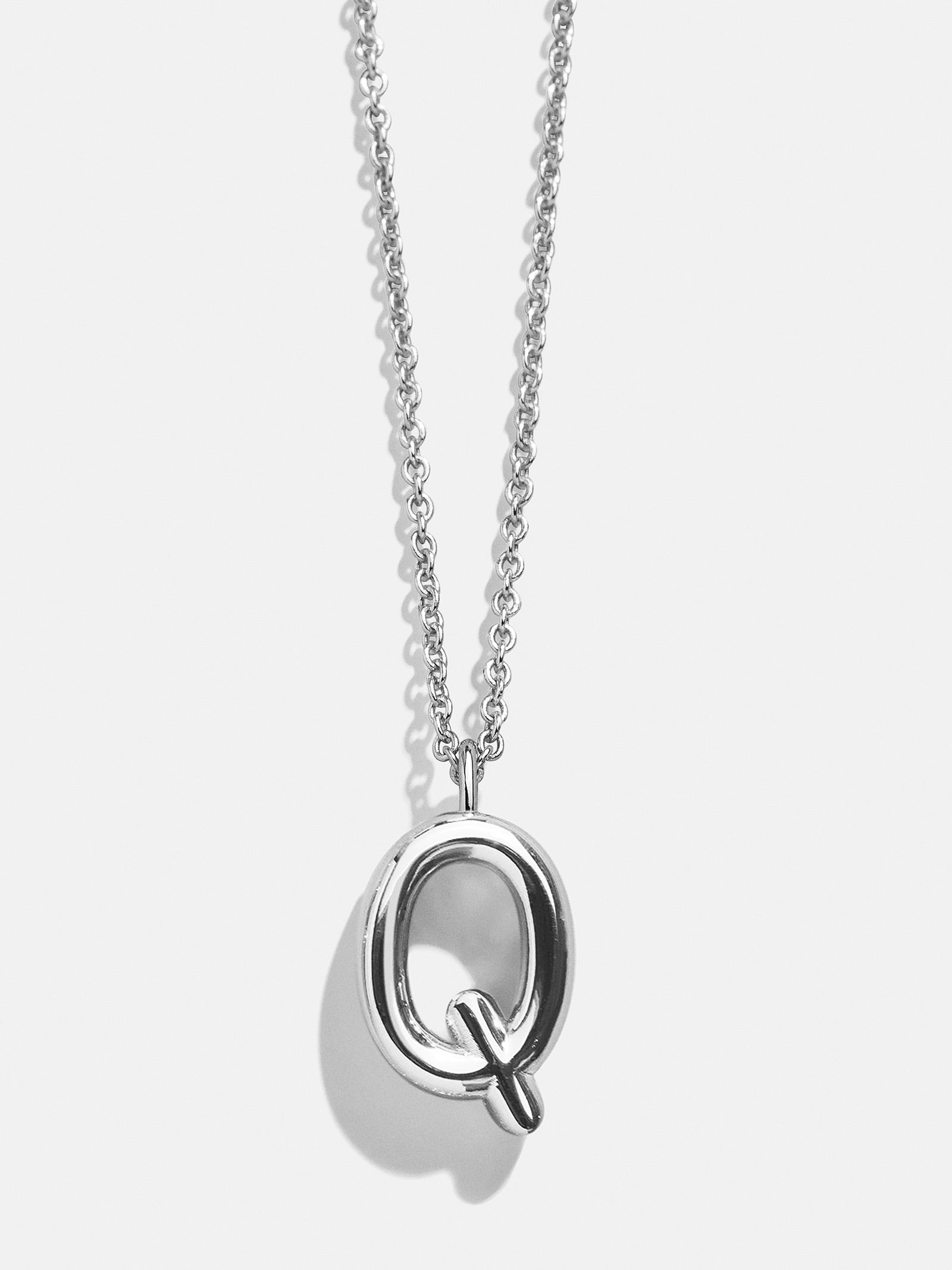 Classic Silver Initial Necklace - Silver-Blues Comming