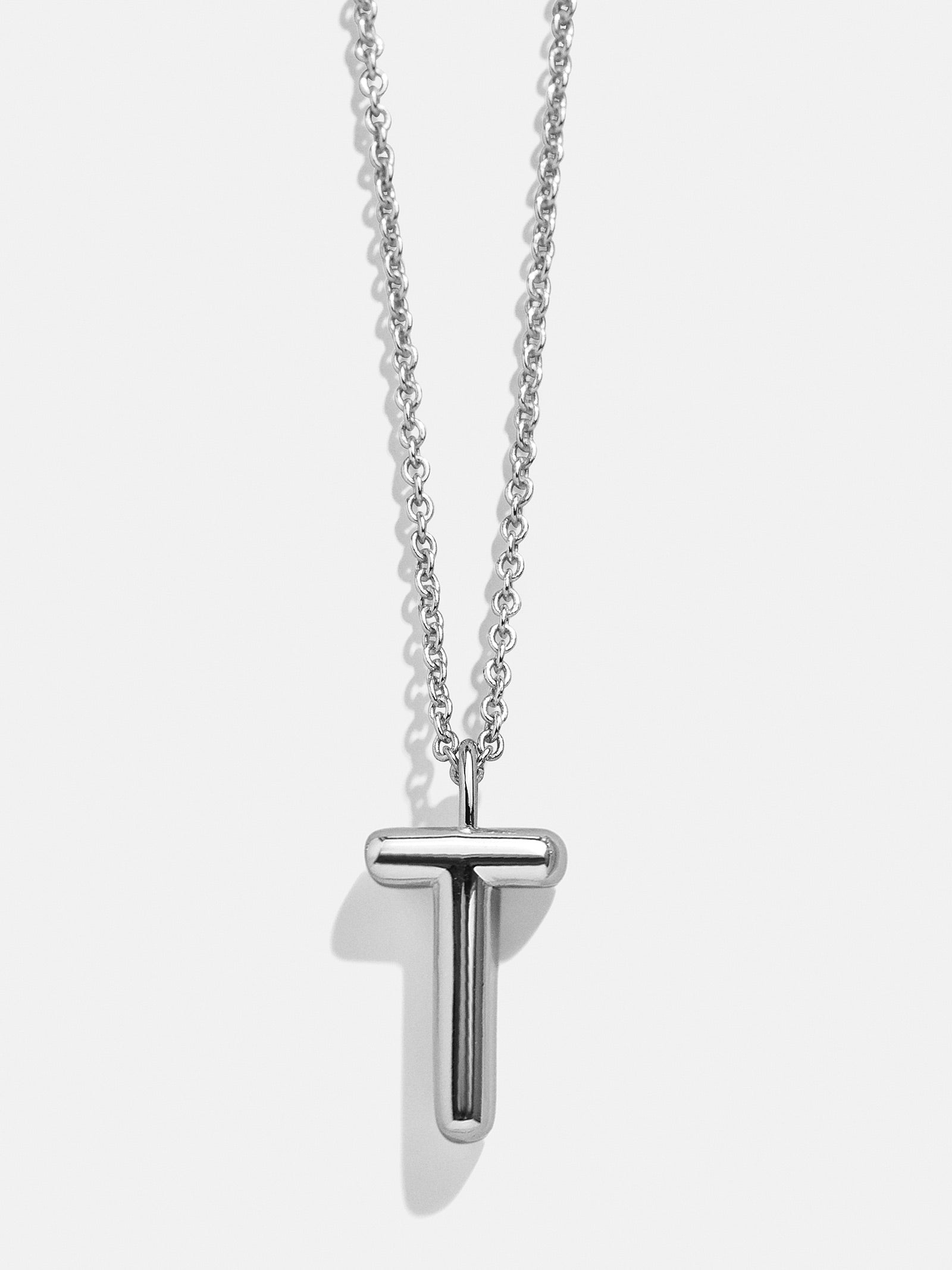 Classic Silver Initial Necklace - Silver-Blues Comming