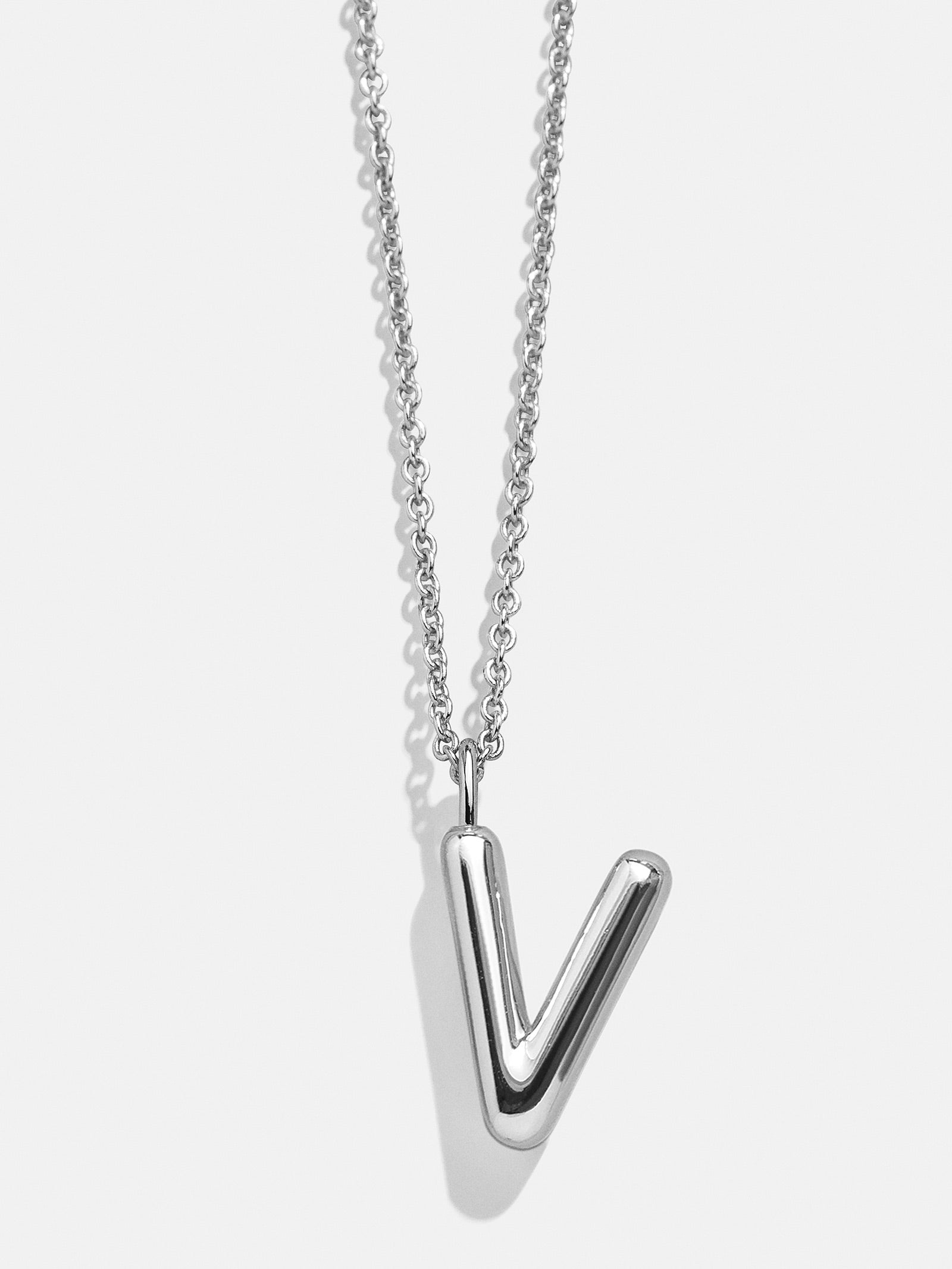 Classic Silver Initial Necklace - Silver-Blues Comming