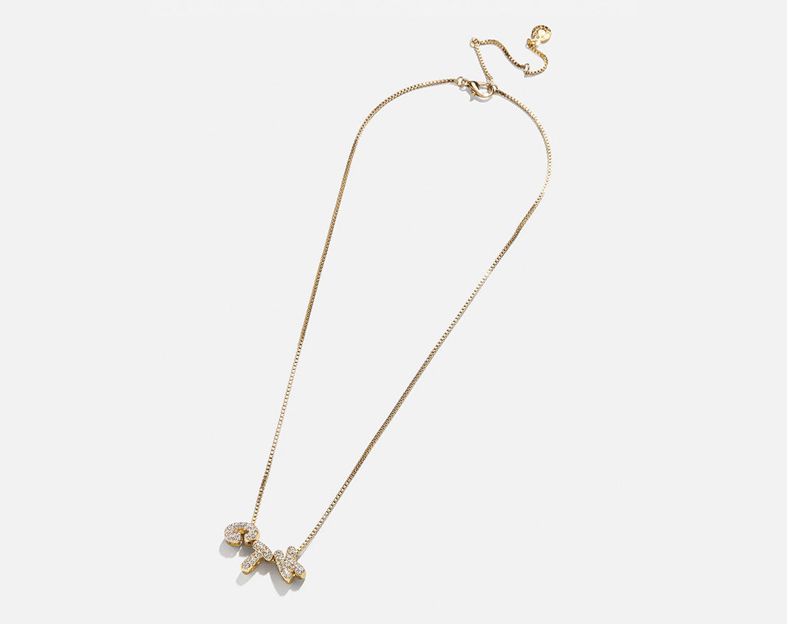 Bubble Letter Custom Necklace - Small Bubble Letter-Blues Comming