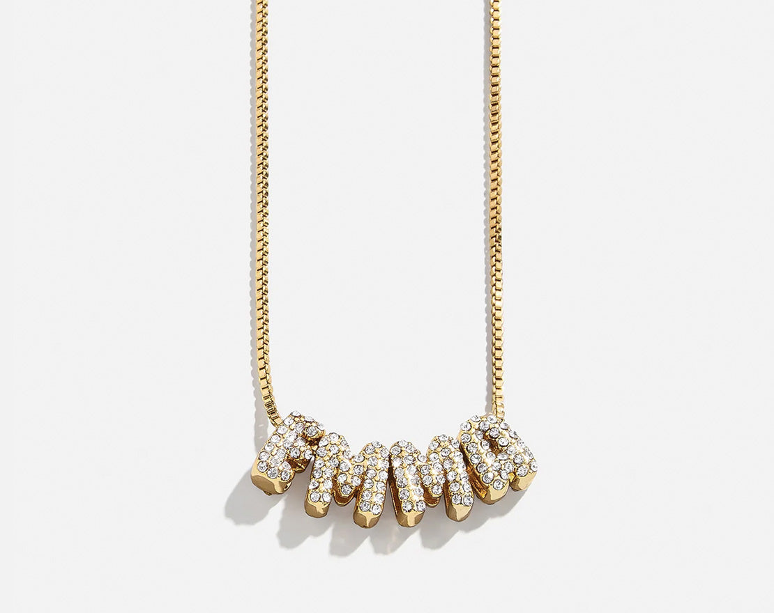 Bubble Letter Custom Necklace - Small Bubble Letter-Blues Comming