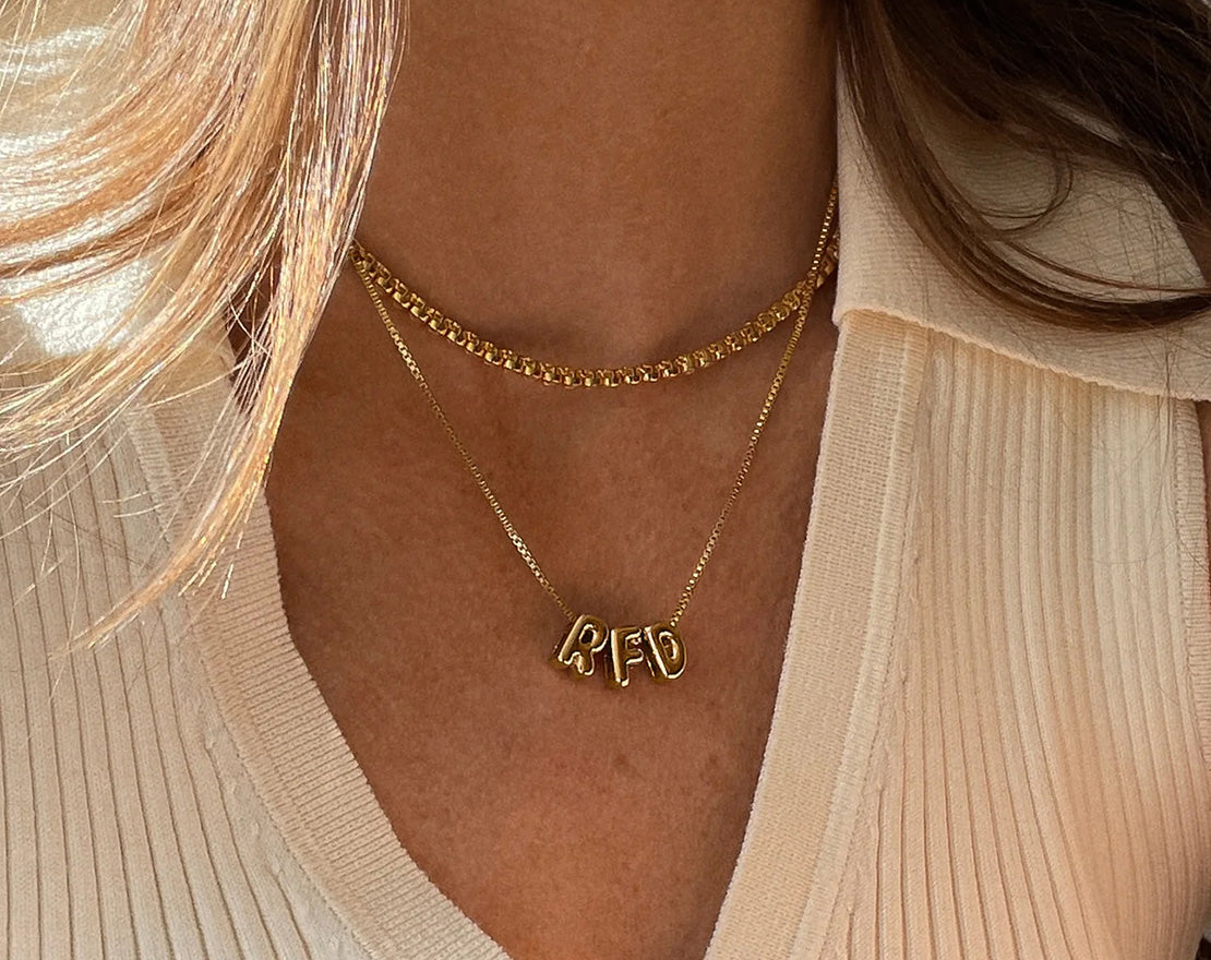 Bubble Letter Custom Necklace - Small Bubble Letter-Blues Comming