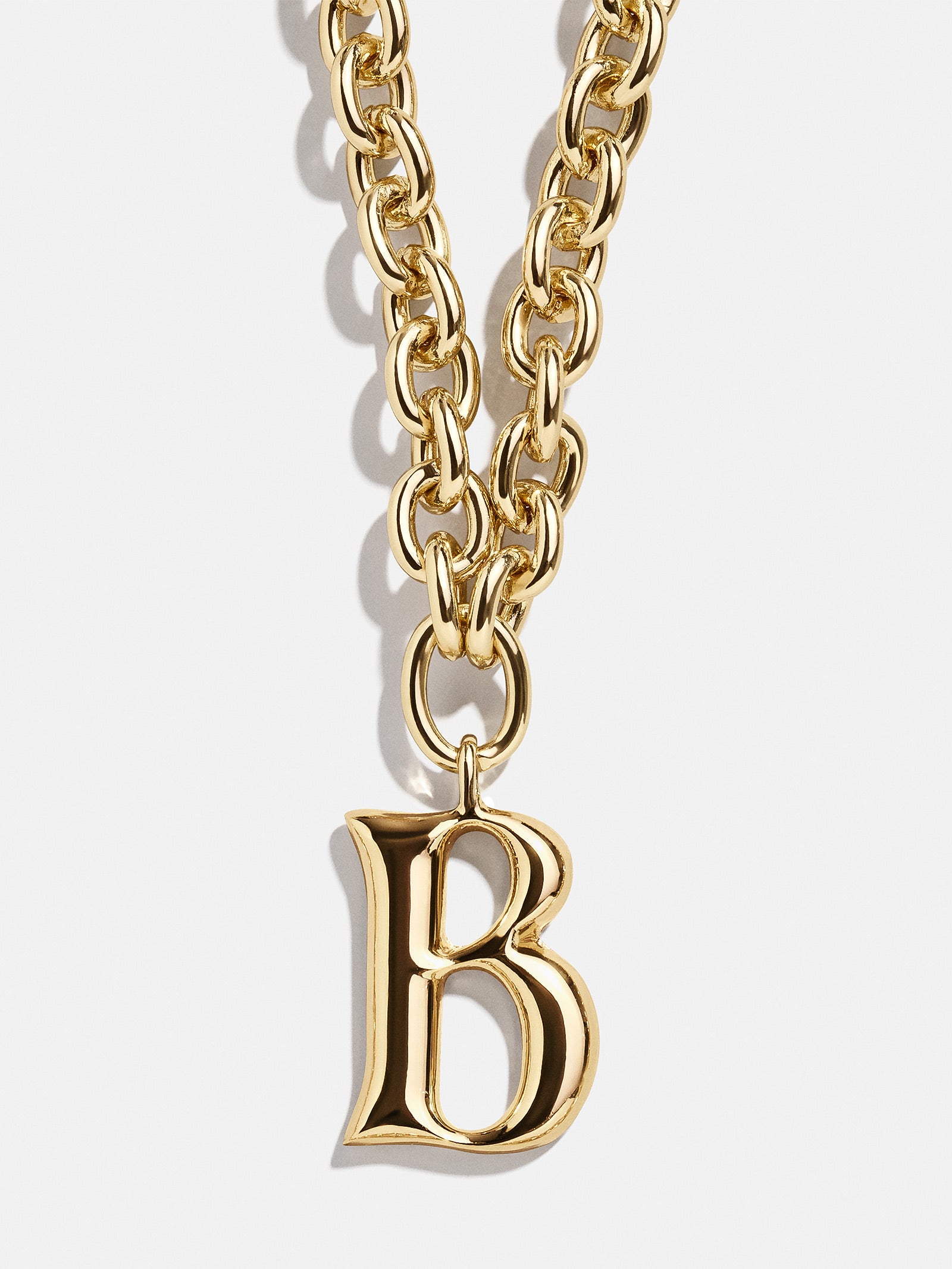 Chunky Charm Initial Necklace - Gold-Blues Comming