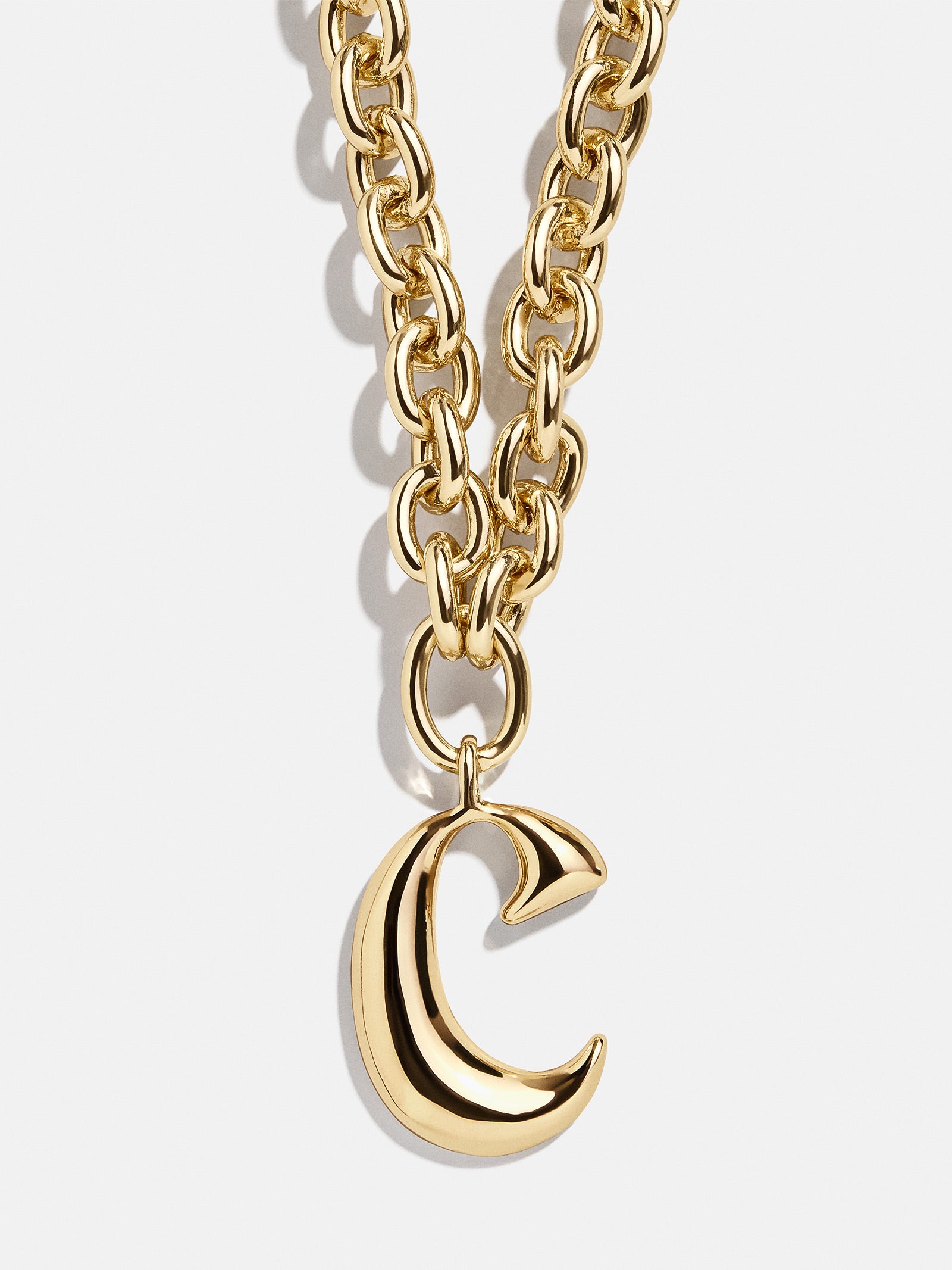 Chunky Charm Initial Necklace - Gold-Blues Comming