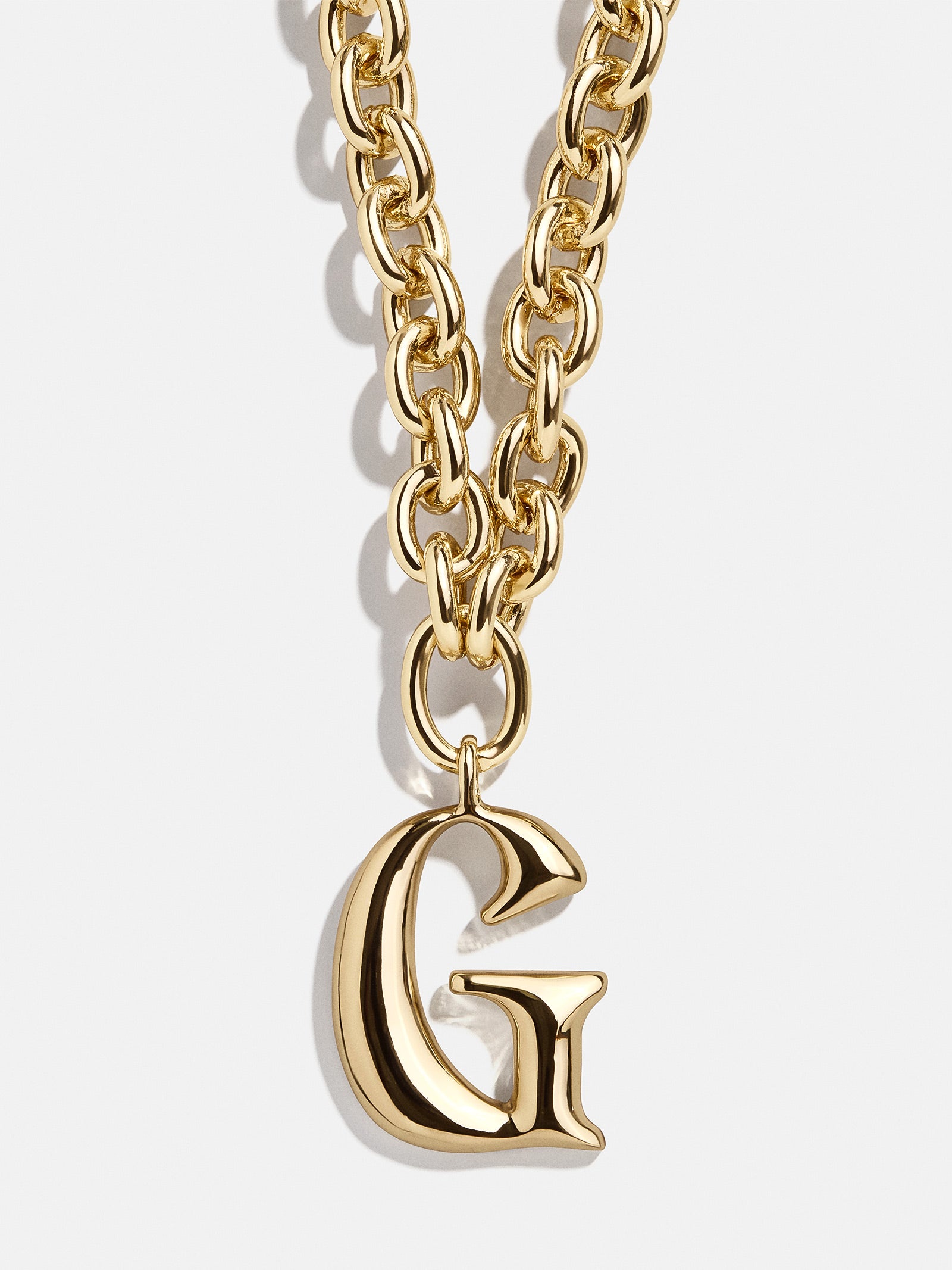 Chunky Charm Initial Necklace - Gold-Blues Comming
