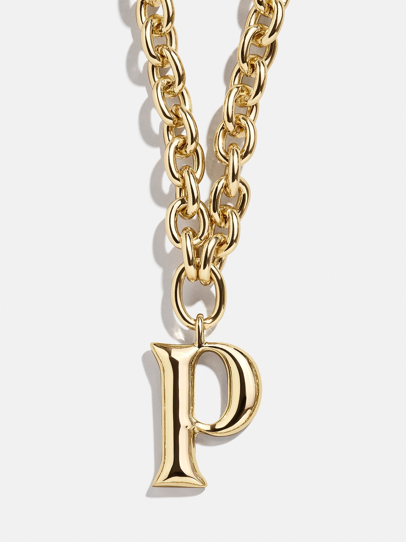 Chunky Charm Initial Necklace - Gold-Blues Comming