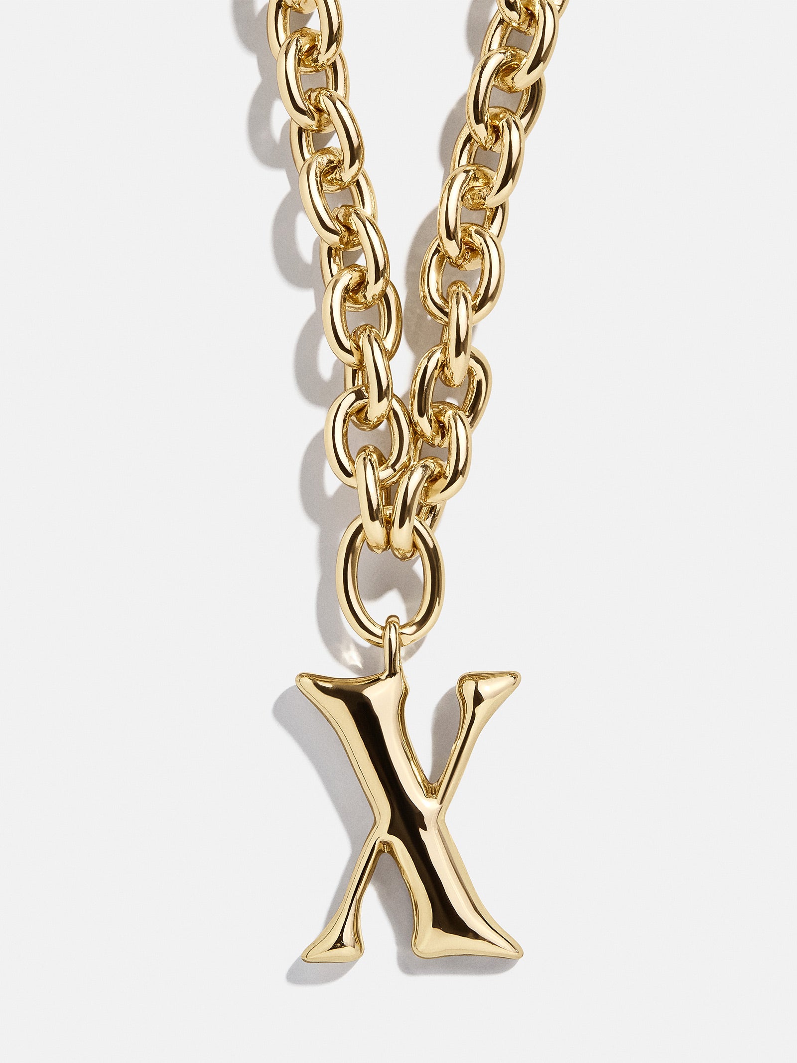 Chunky Charm Initial Necklace - Gold-Blues Comming