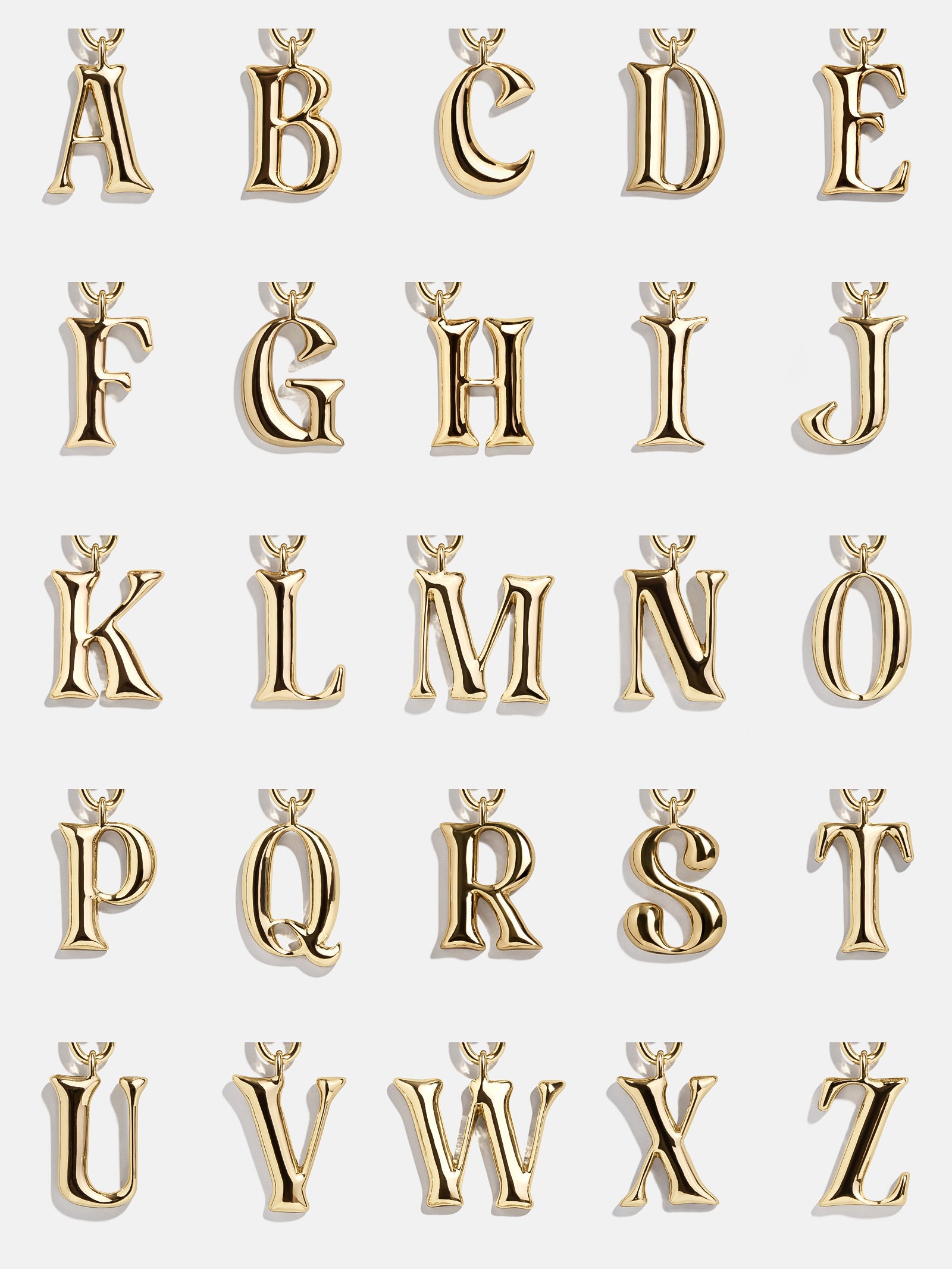 Chunky Charm Initial Necklace - Gold-Blues Comming