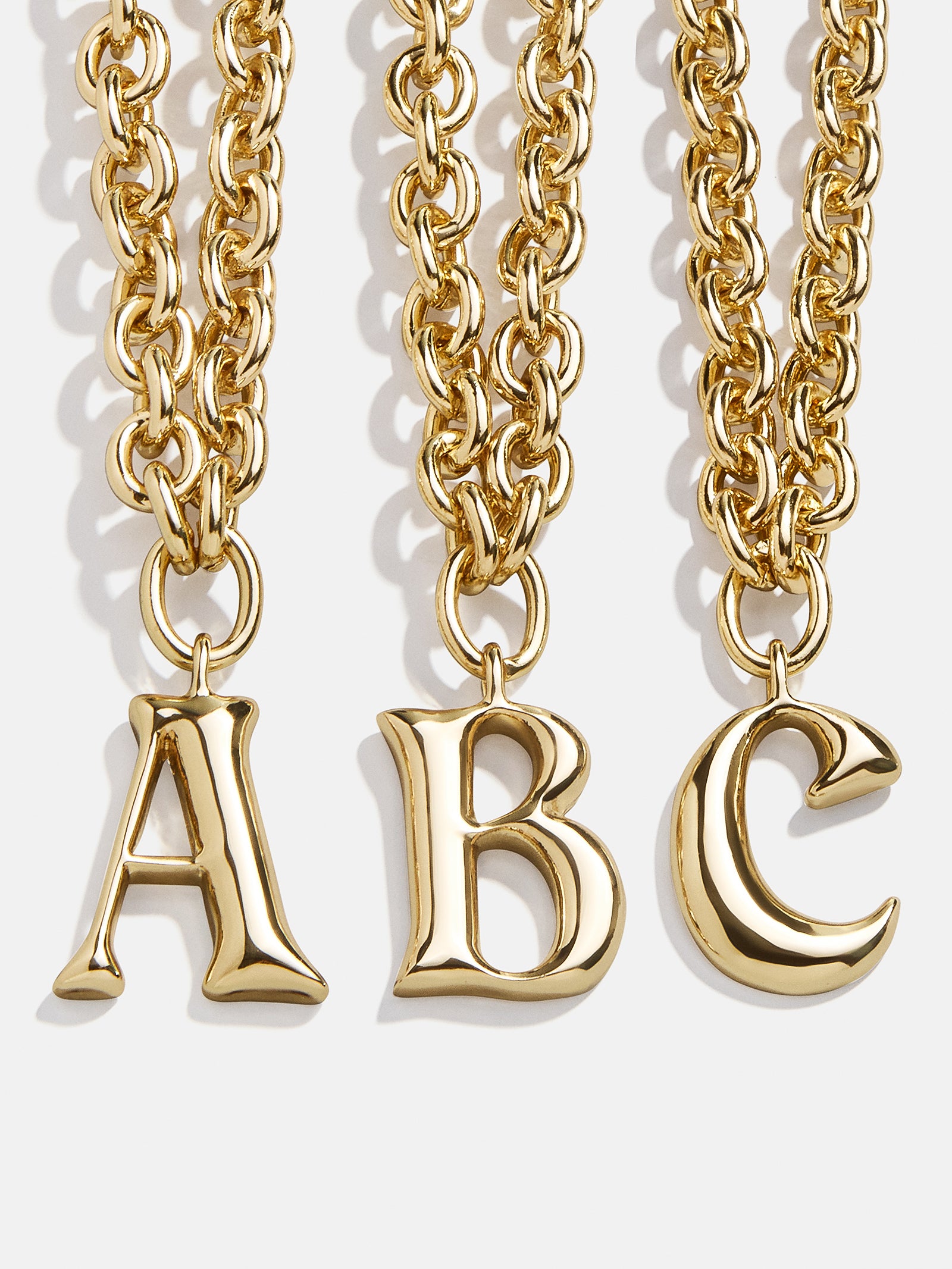 Chunky Charm Initial Necklace - Gold-Blues Comming