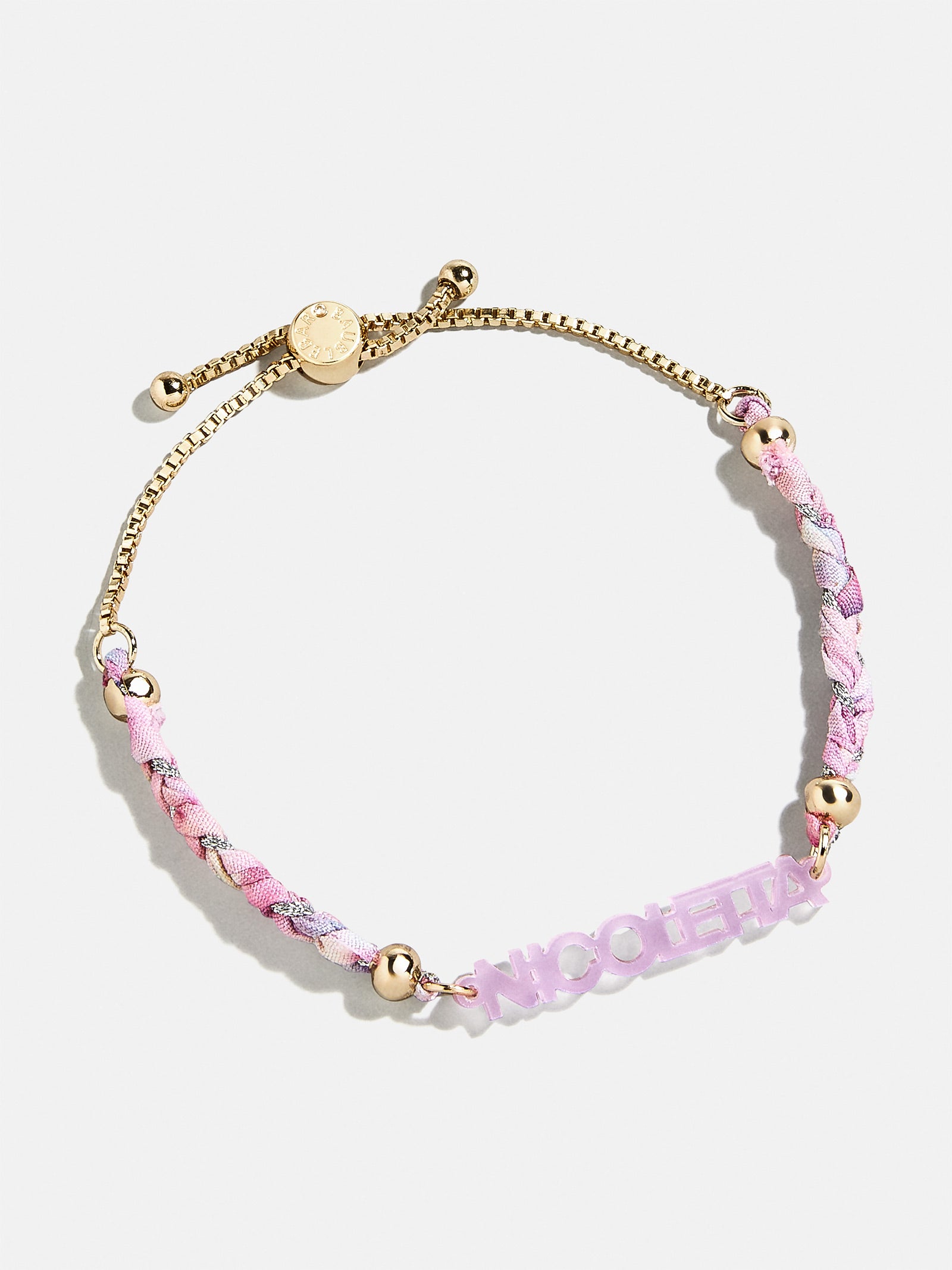 Acrylic Kids' Custom Nameplate Bracelet - Translucent Purple-Blues Comming