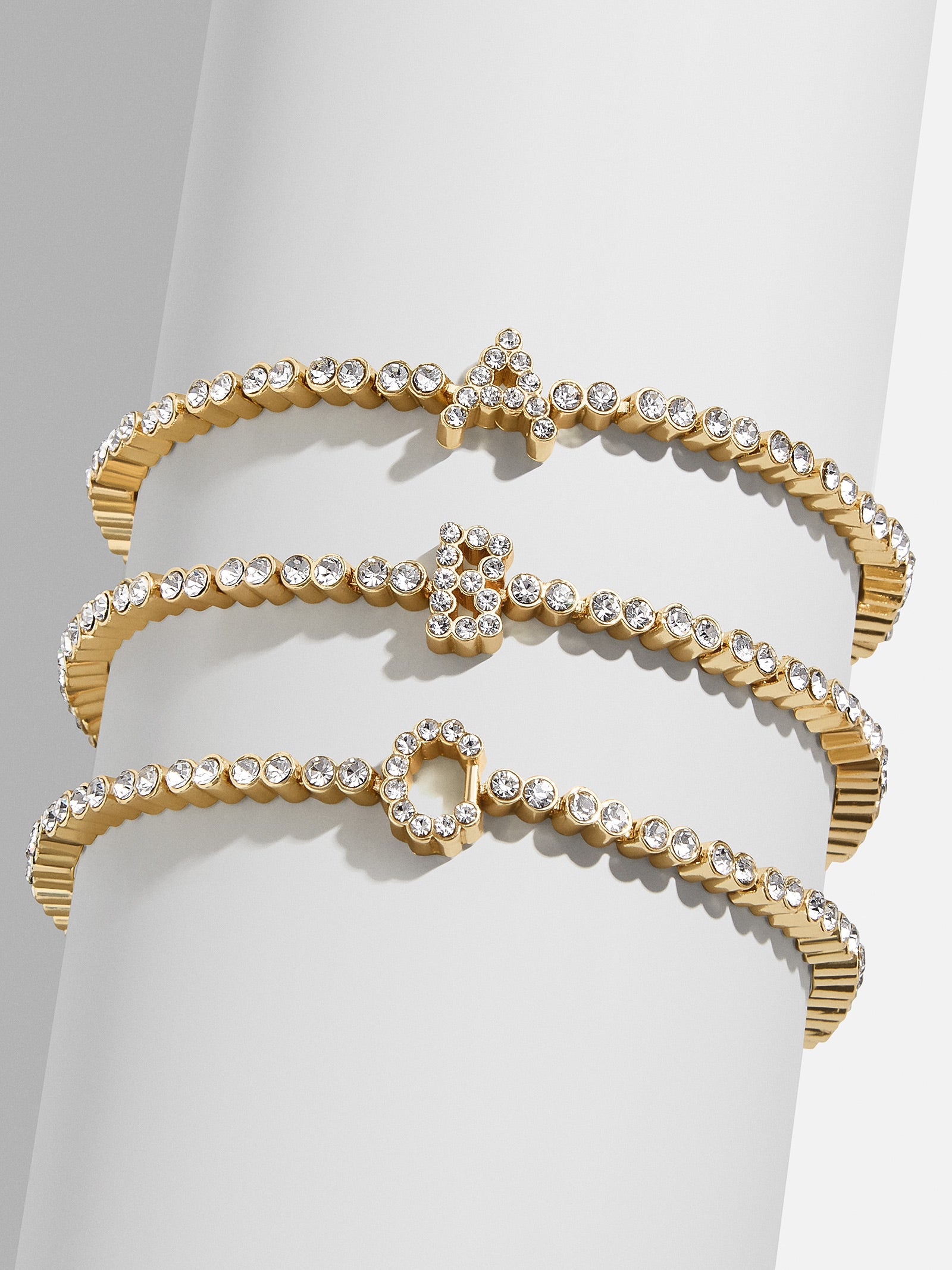Tennis Initial Bracelet - Gold/Pavé-Blues Comming