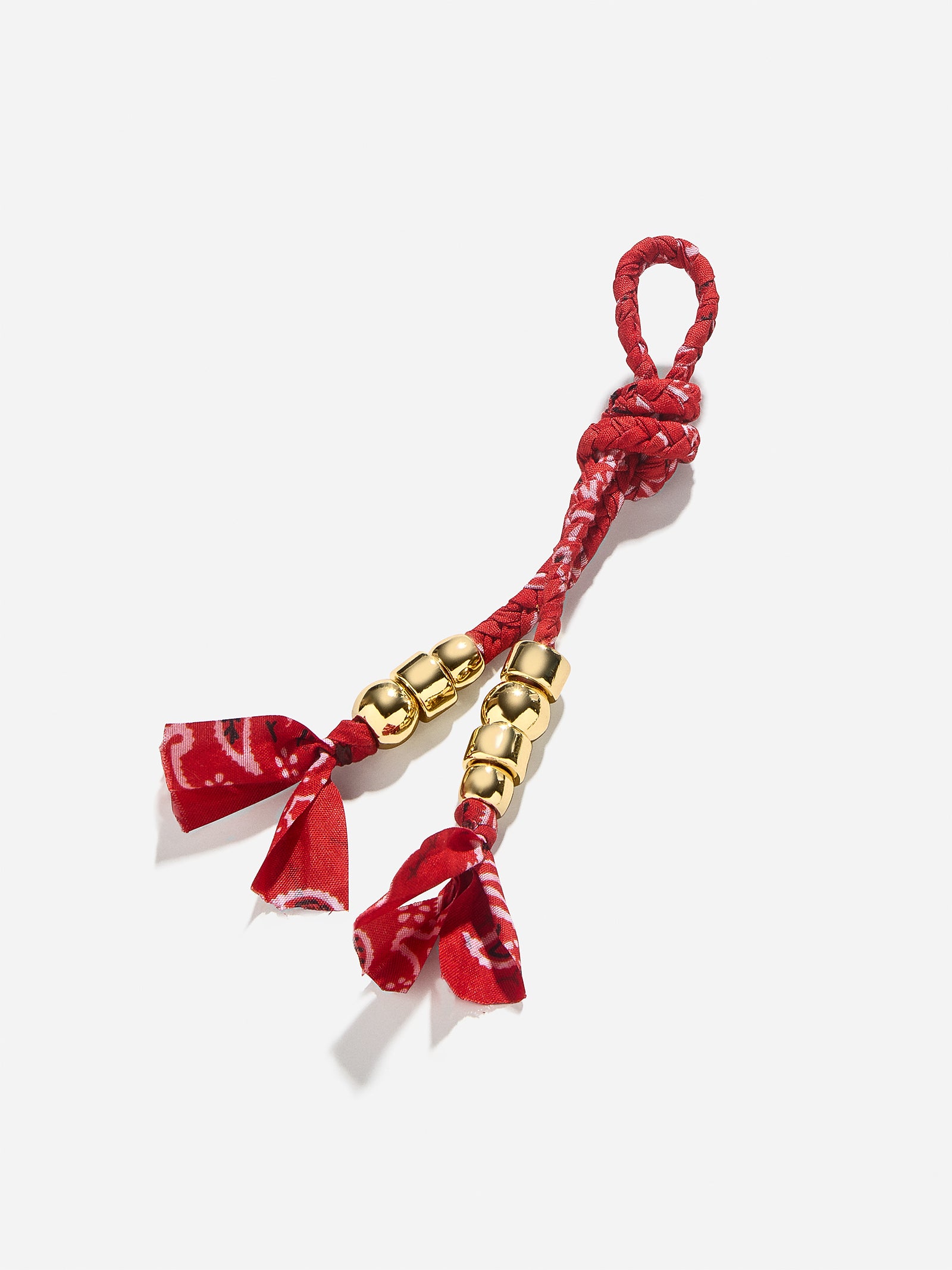 Braided Bandana Bag Charm - Red-Blues Comming