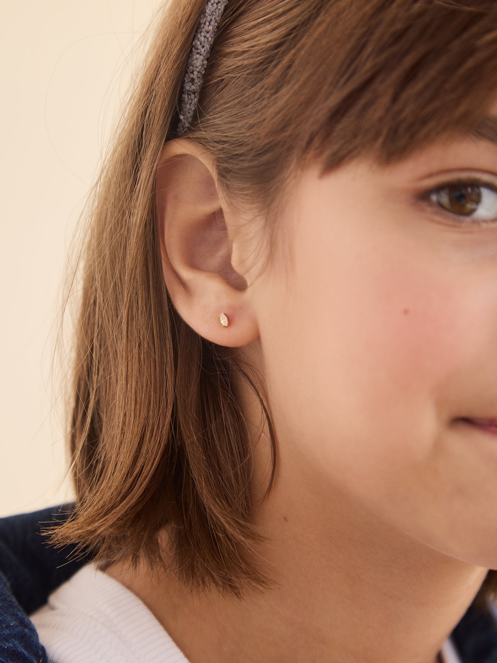 Luna 18K Gold Kids' Earrings - Gold/Pavé-Blues Comming