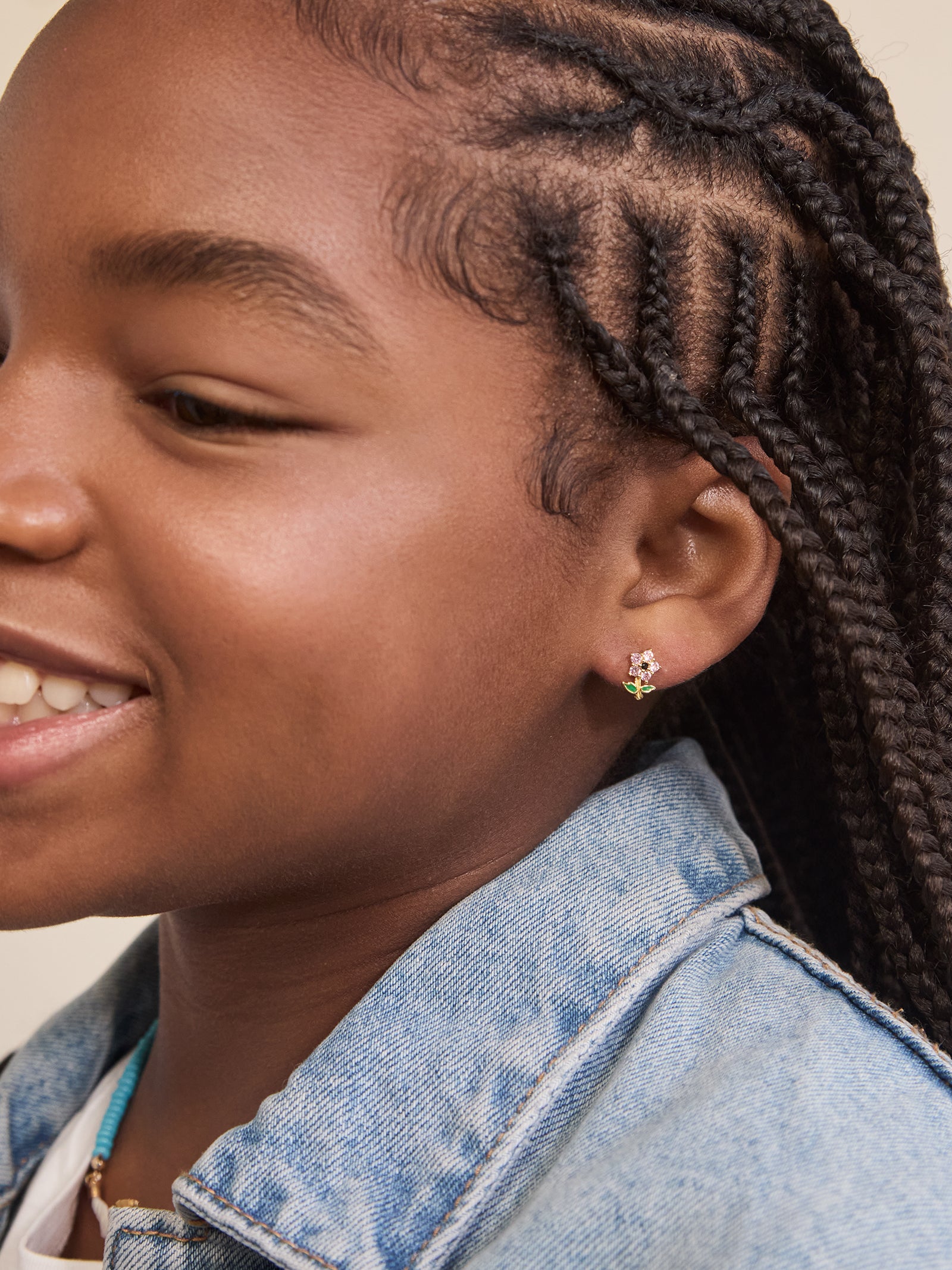 Flora 18K Gold Kids' Flower Earrings - Flower-Blues Comming