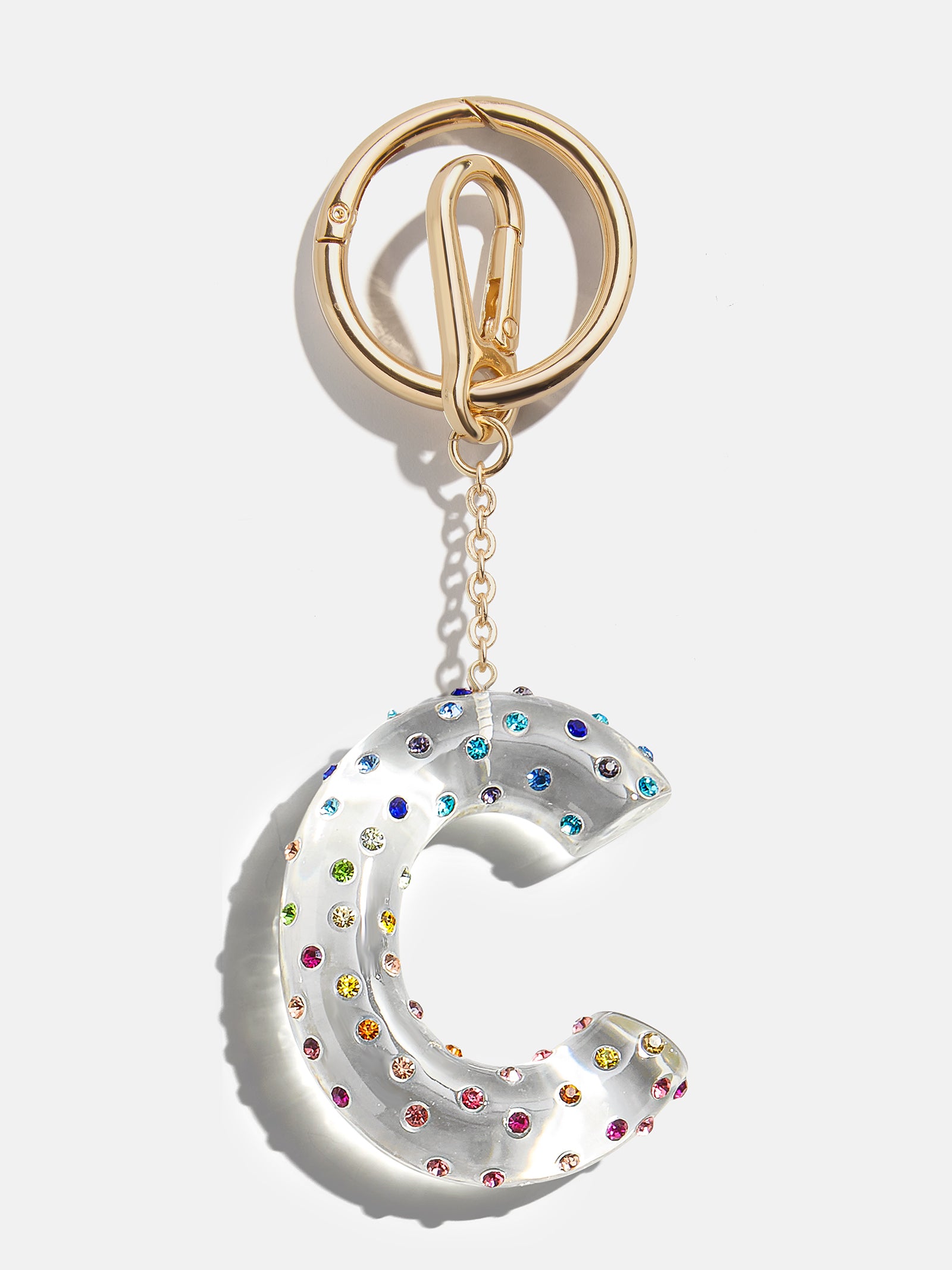 Confetti Initial Bag Charm - Multi-Blues Comming