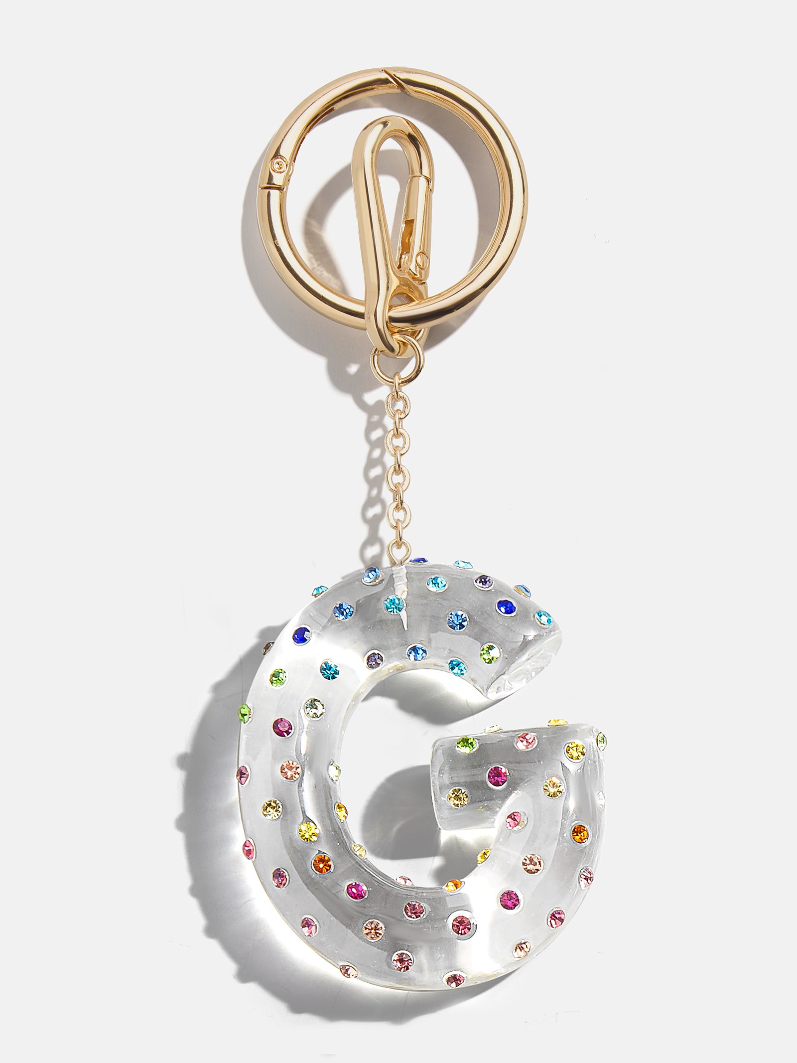 Confetti Initial Bag Charm - Multi-Blues Comming