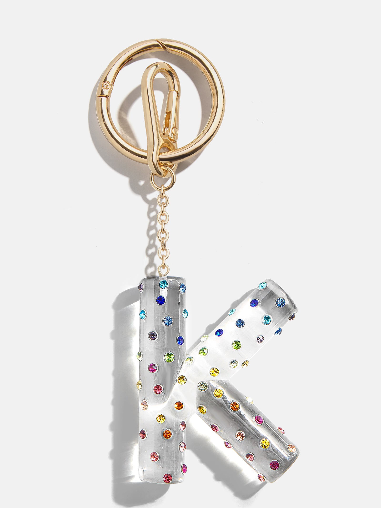 Confetti Initial Bag Charm - Multi-Blues Comming