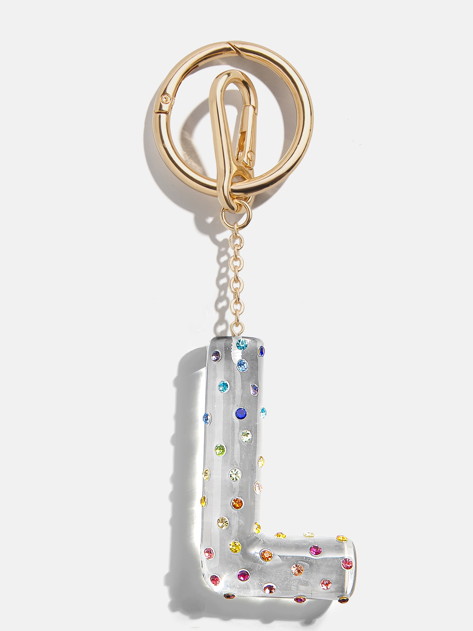 Confetti Initial Bag Charm - Multi-Blues Comming