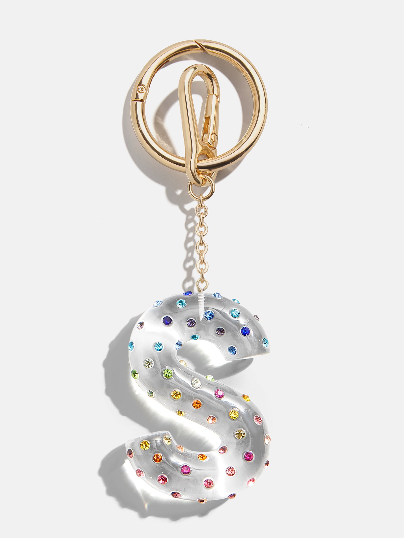 Confetti Initial Bag Charm - Multi-Blues Comming