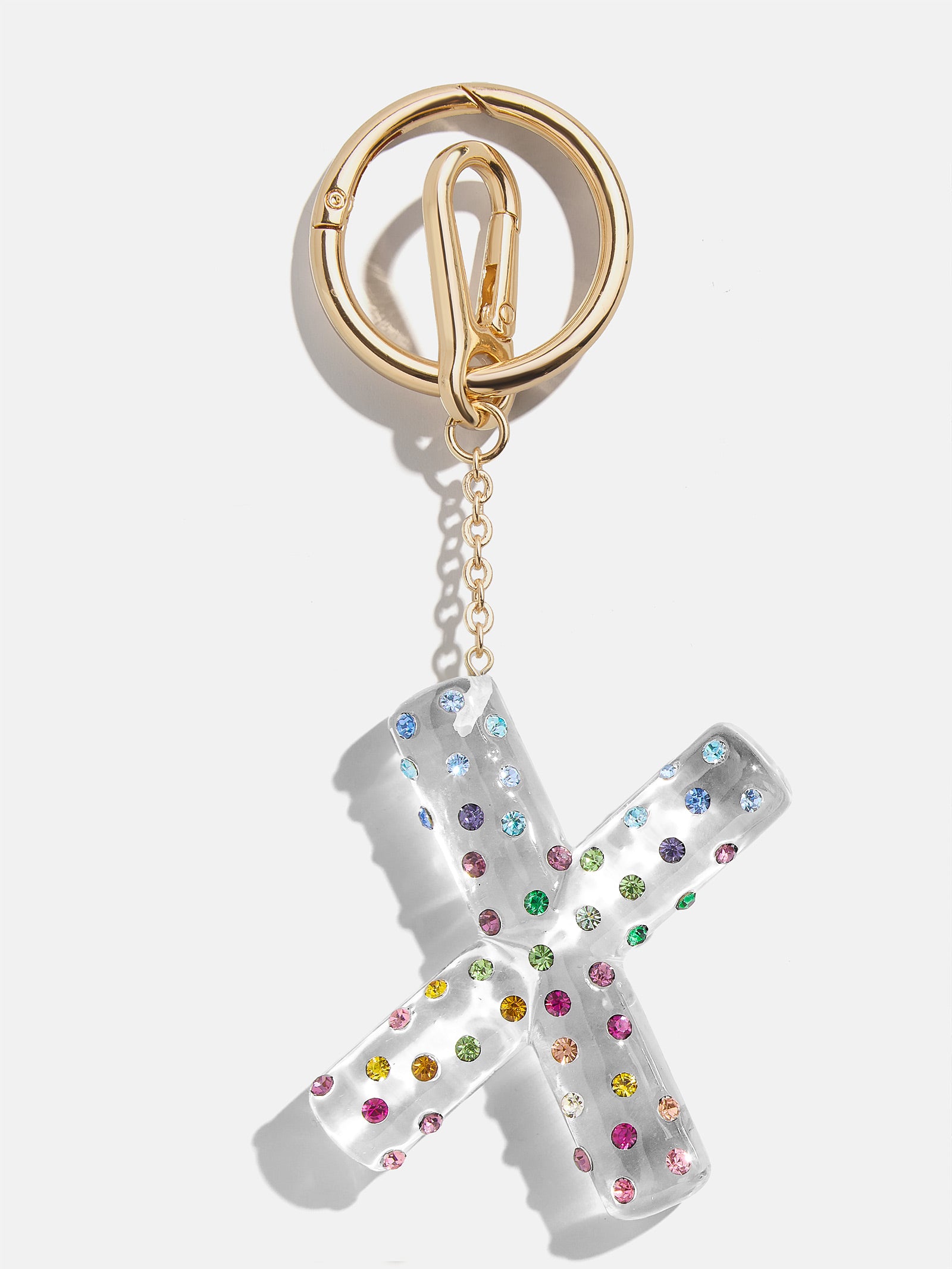 Confetti Initial Bag Charm - Multi-Blues Comming