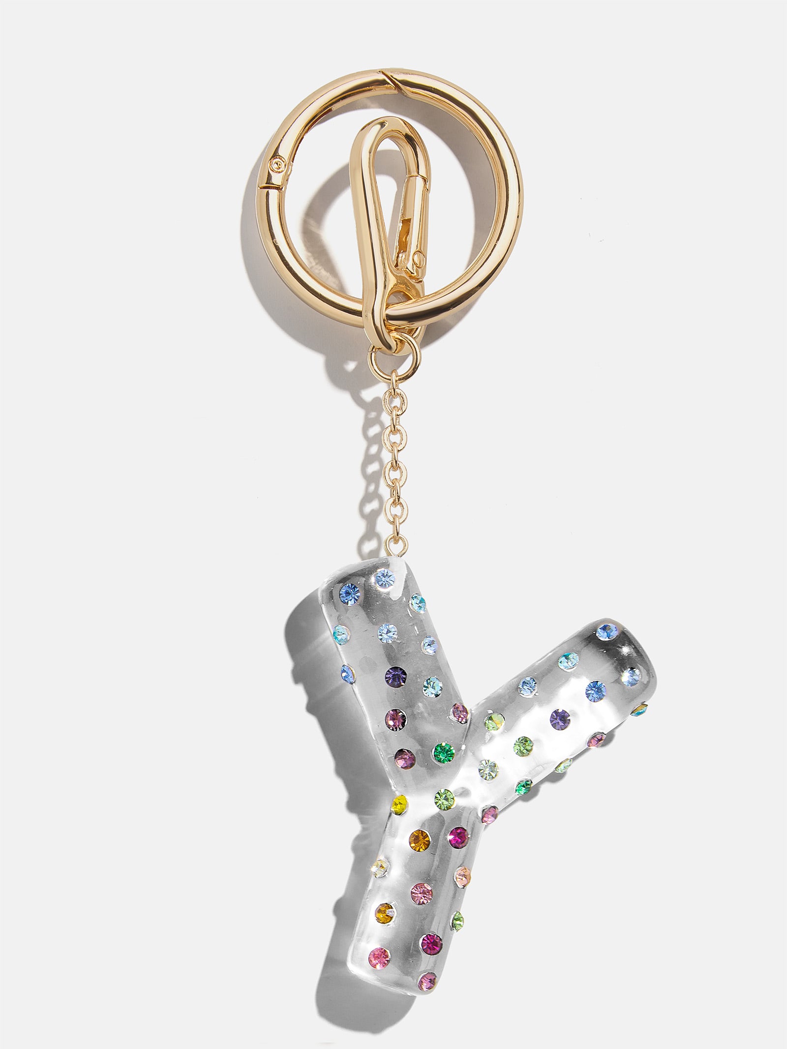 Confetti Initial Bag Charm - Multi-Blues Comming