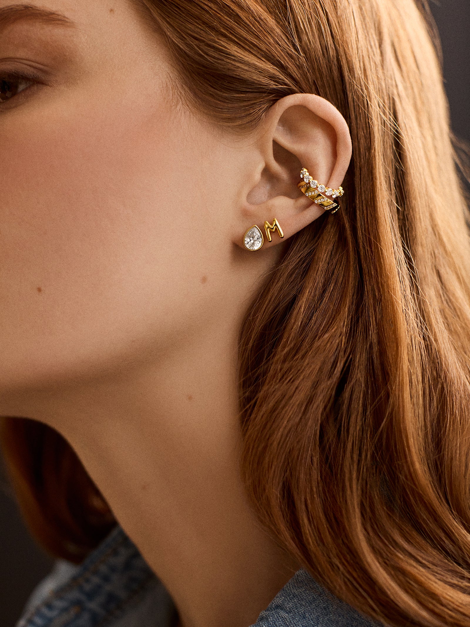 18K Gold Single Bubble Initial Earring - Bubble Initial-Blues Comming