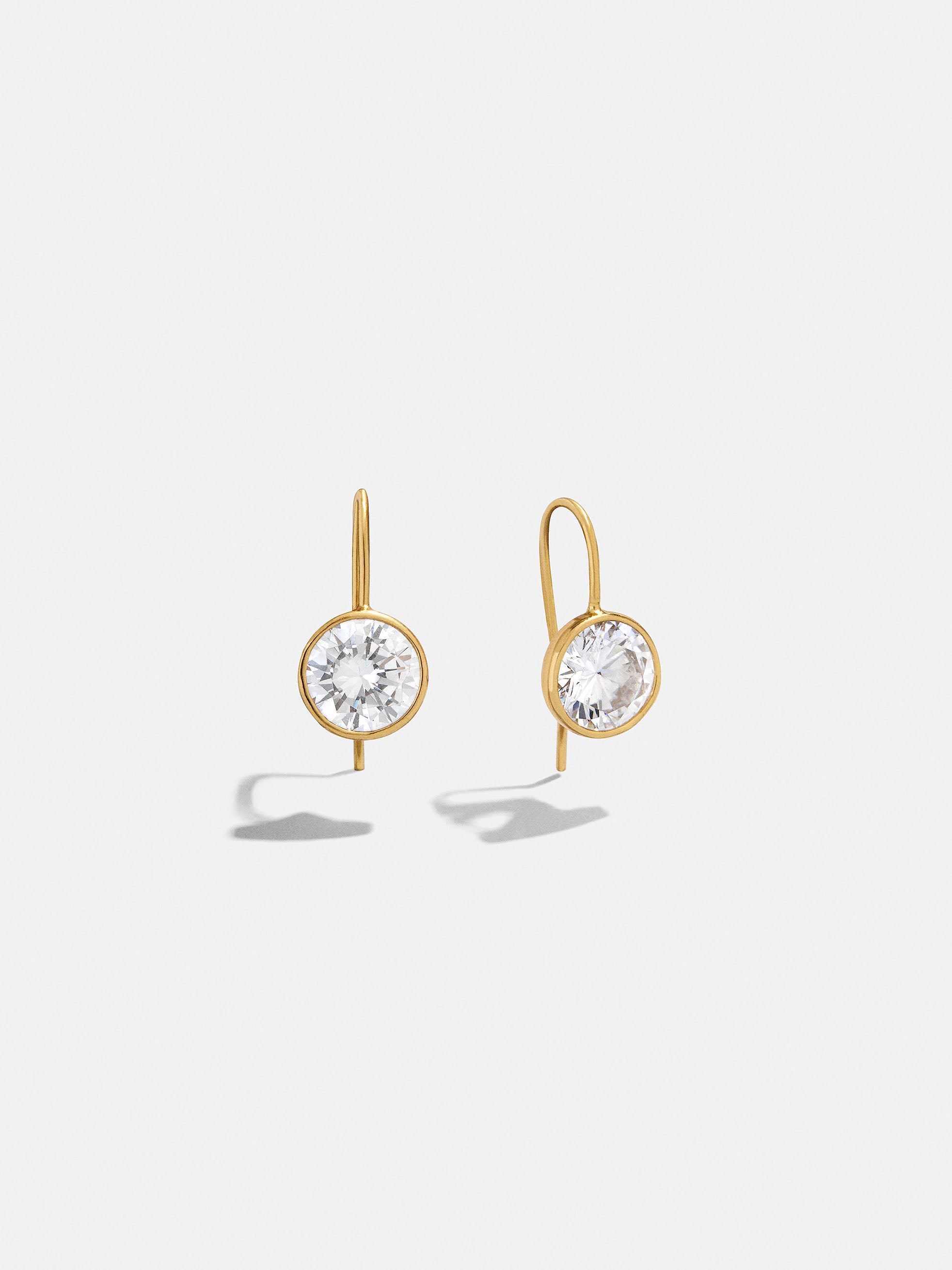 Fallon 18K Gold Bezel Earrings - 10MM Stone-Blues Comming