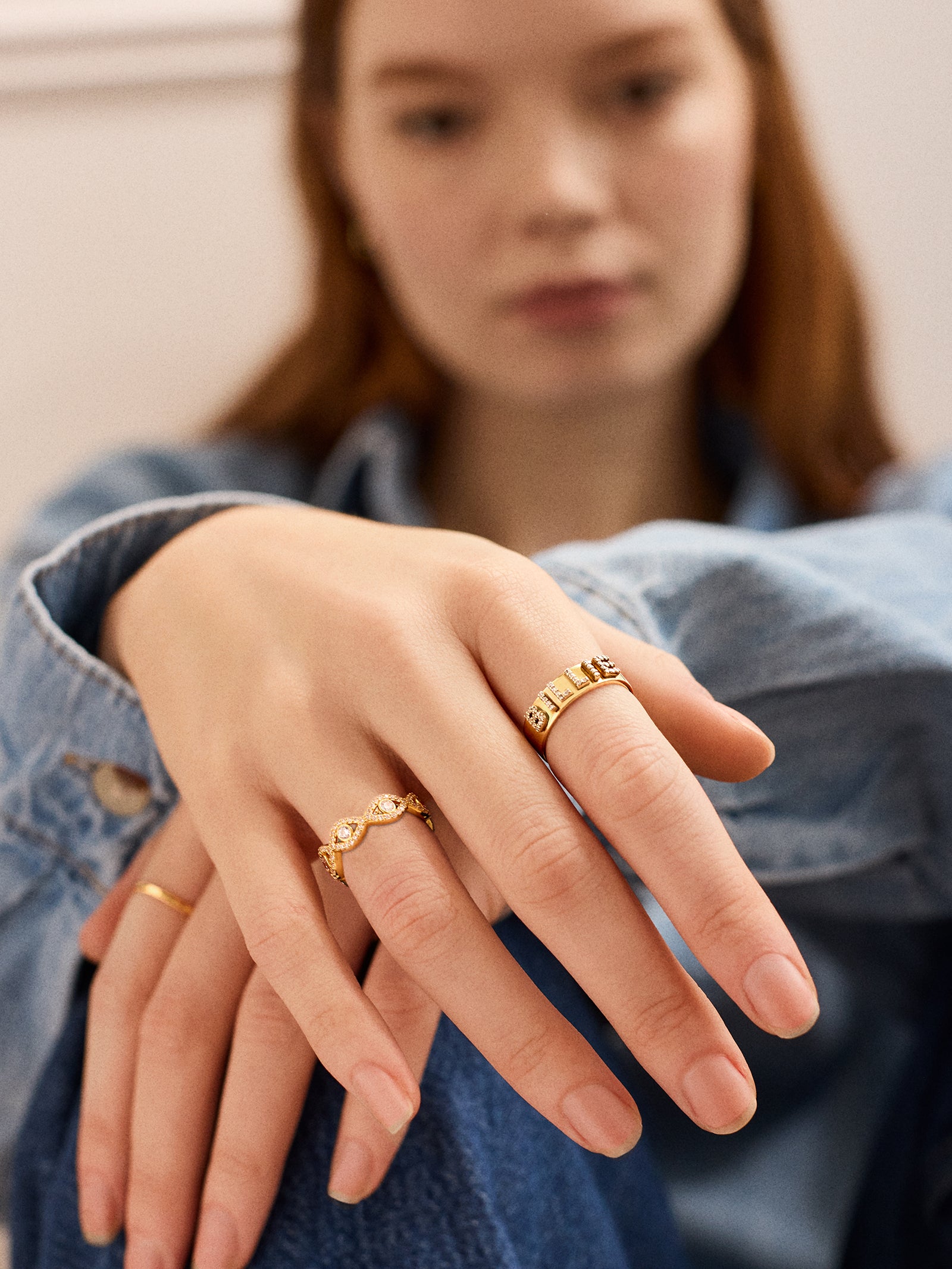 18K Gold Evil Eye Pavé Ring - Evil Eye-Blues Comming